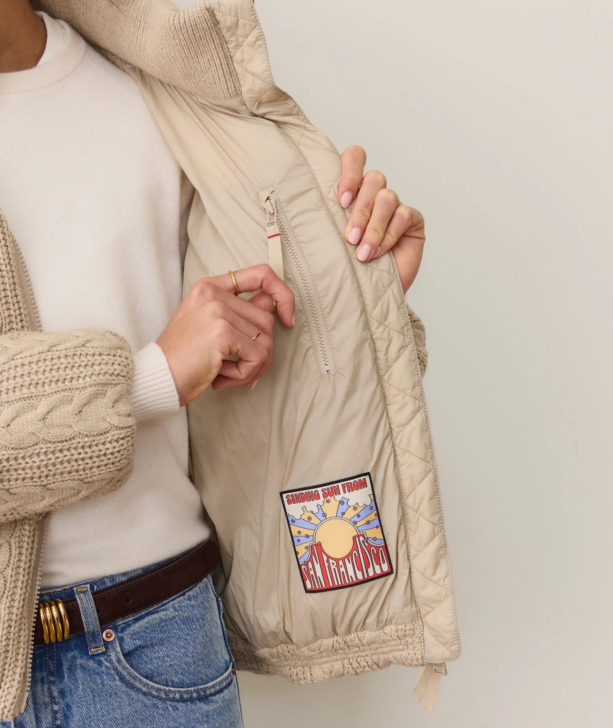 Alba Cable Knit Puffer - Image 10