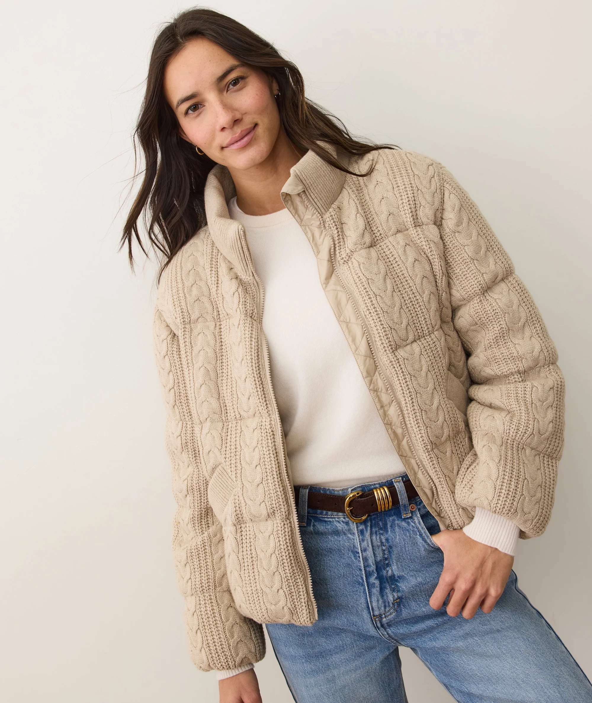 Alba Cable Knit Puffer - Image 8