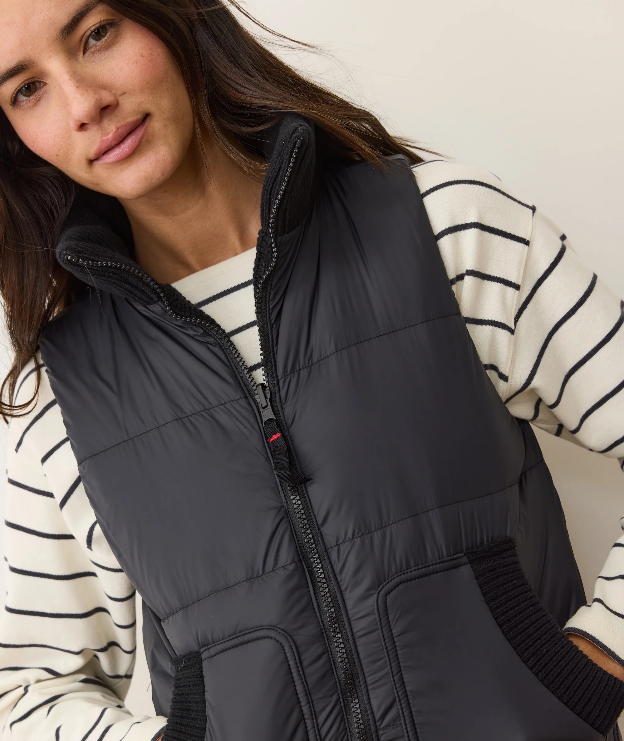 Alba Cable Knit Reversible Puffer Vest - Image 3
