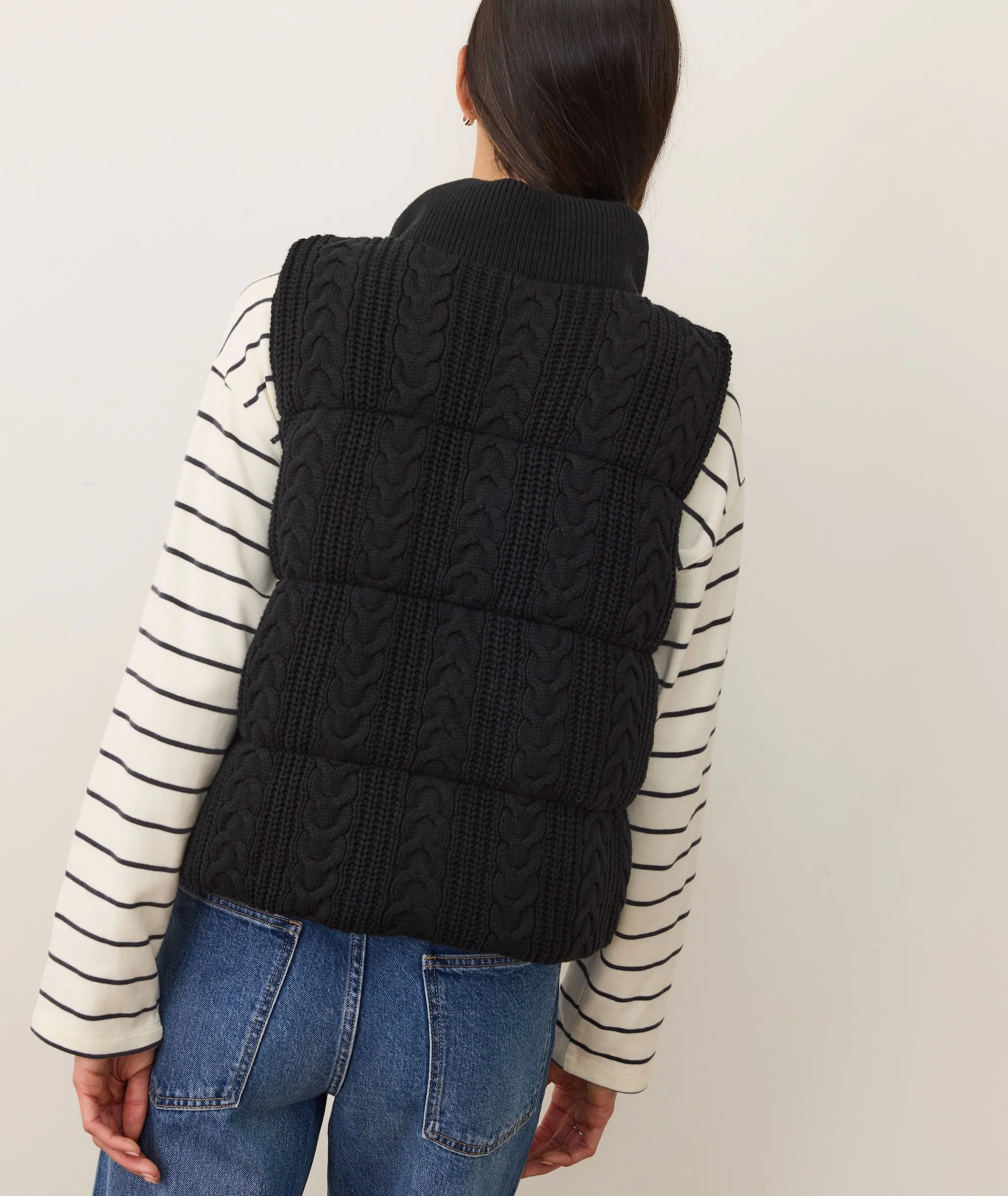 Alba Cable Knit Reversible Puffer Vest - Image 6
