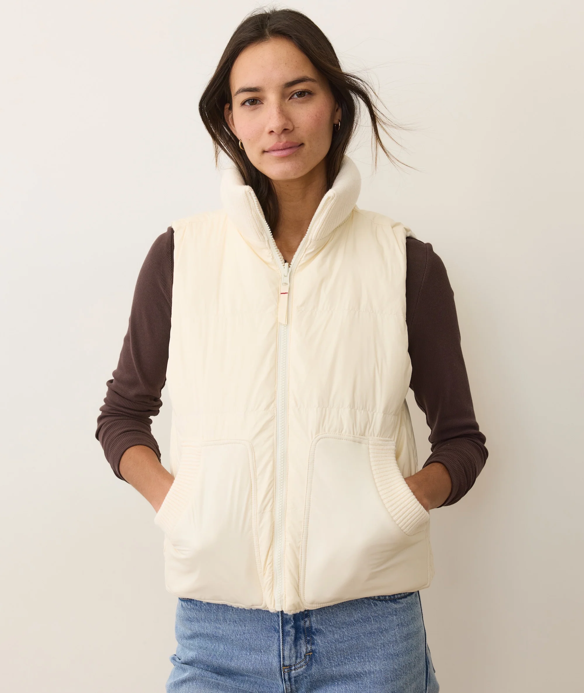 Alba Cable Knit Reversible Puffer Vest - Image 3