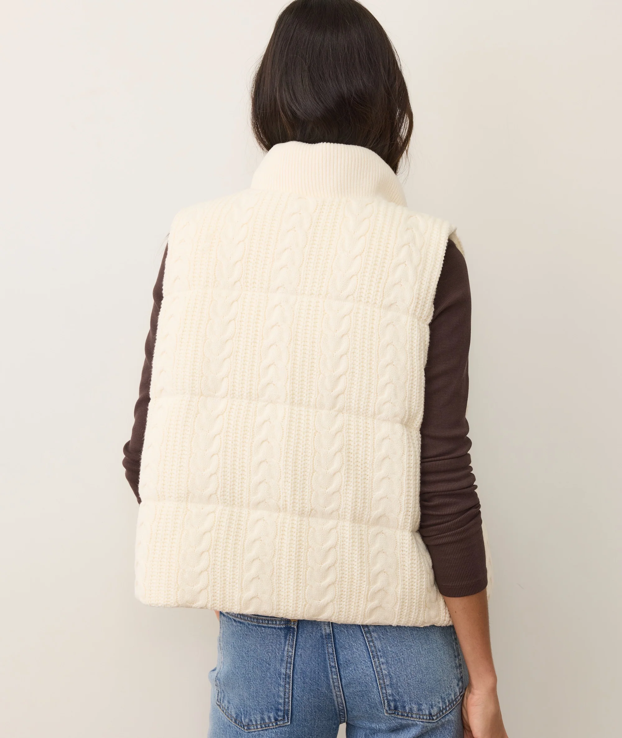 Alba Cable Knit Reversible Puffer Vest - Image 5