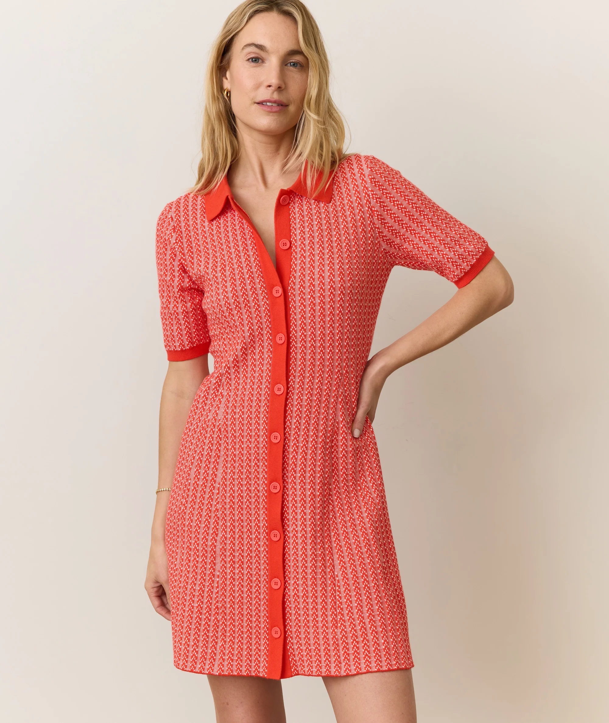 Alice Textured Polo Dress - Image 2