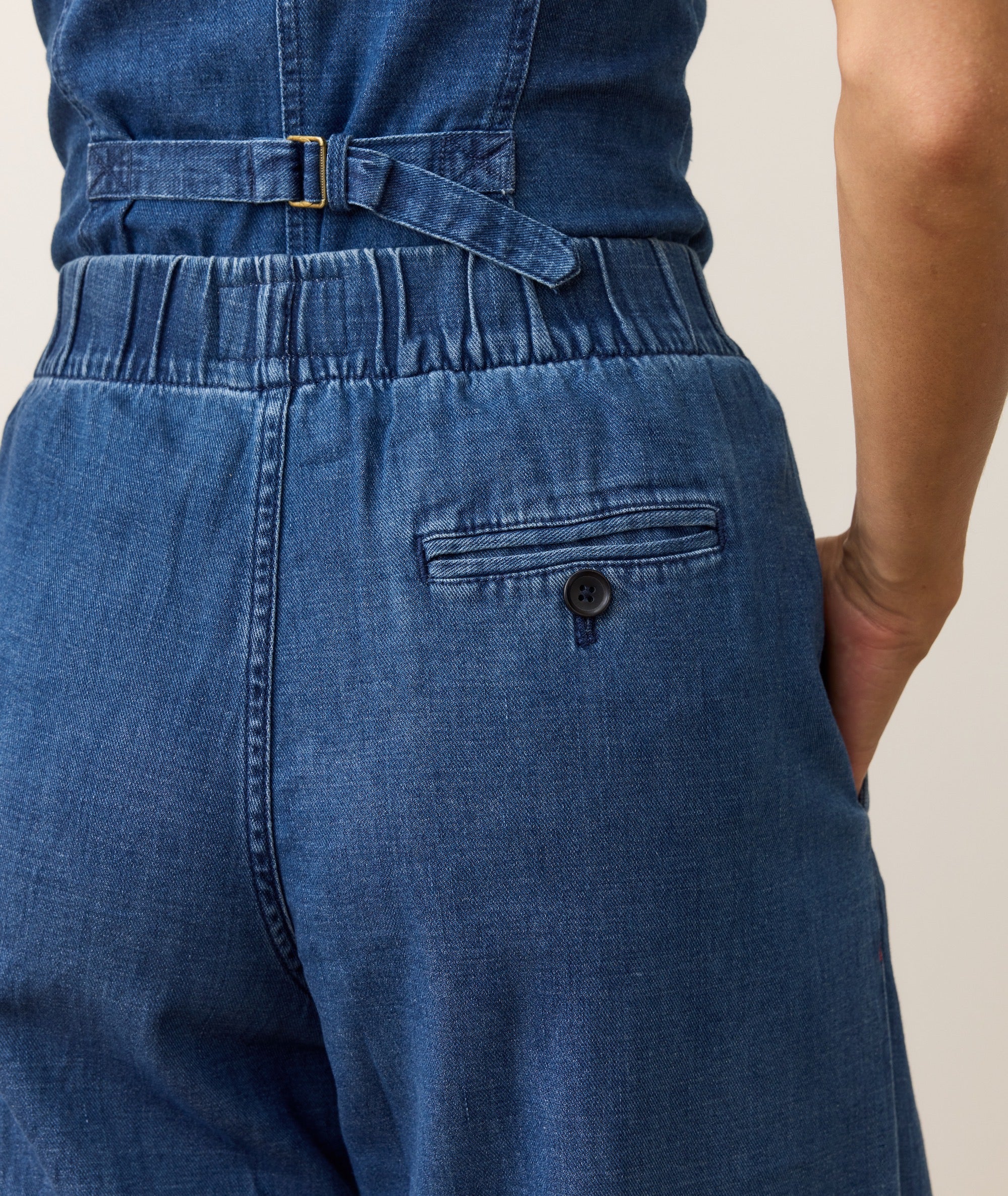 Allison Pleated Wide Leg Denim Trouser - Image 6