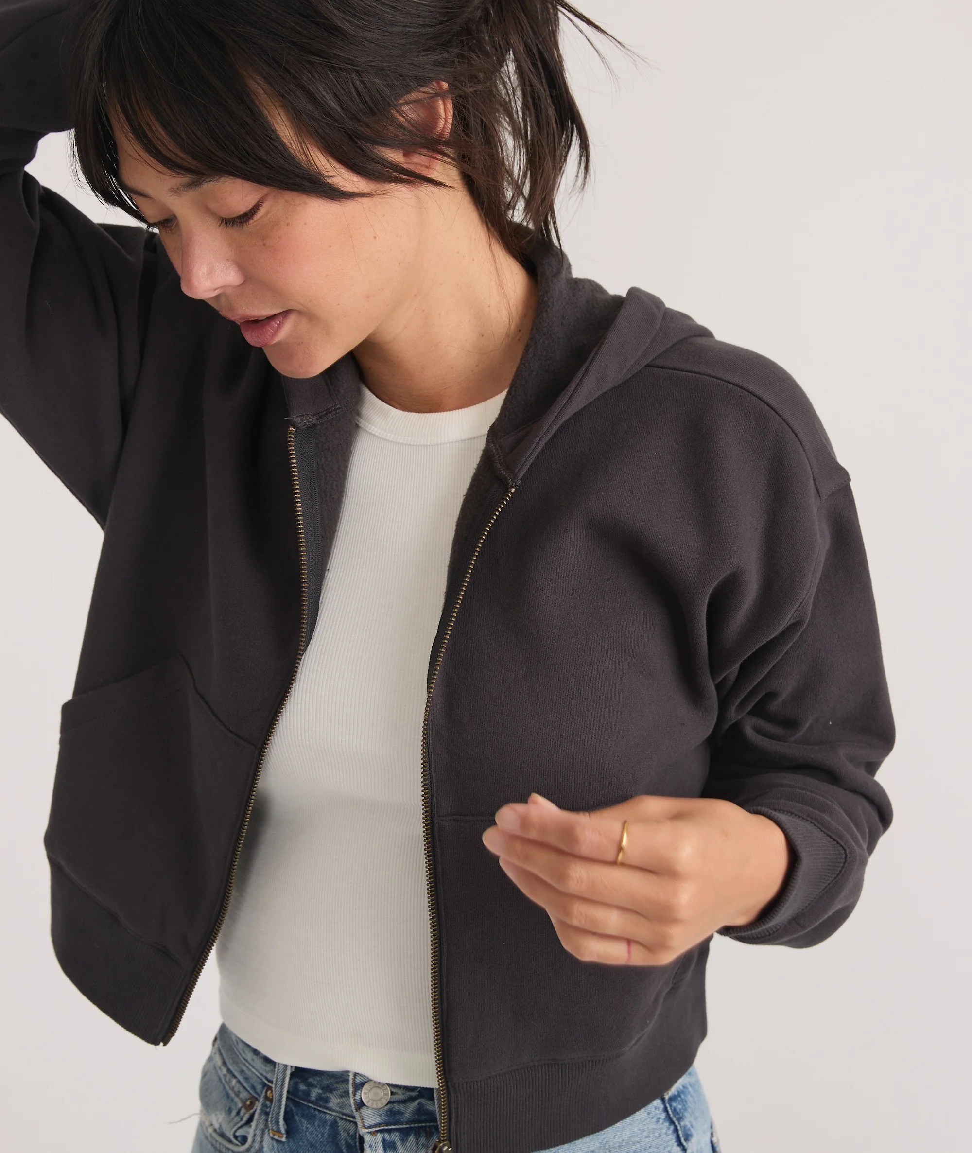 Anytime Cropped Full Zip Sweatshirt - Image 2