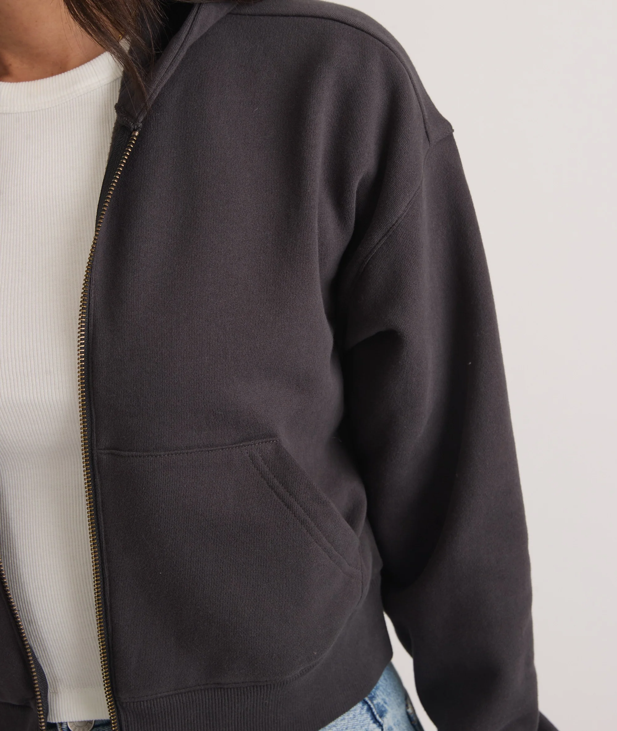 Anytime Cropped Full Zip Sweatshirt - Image 3