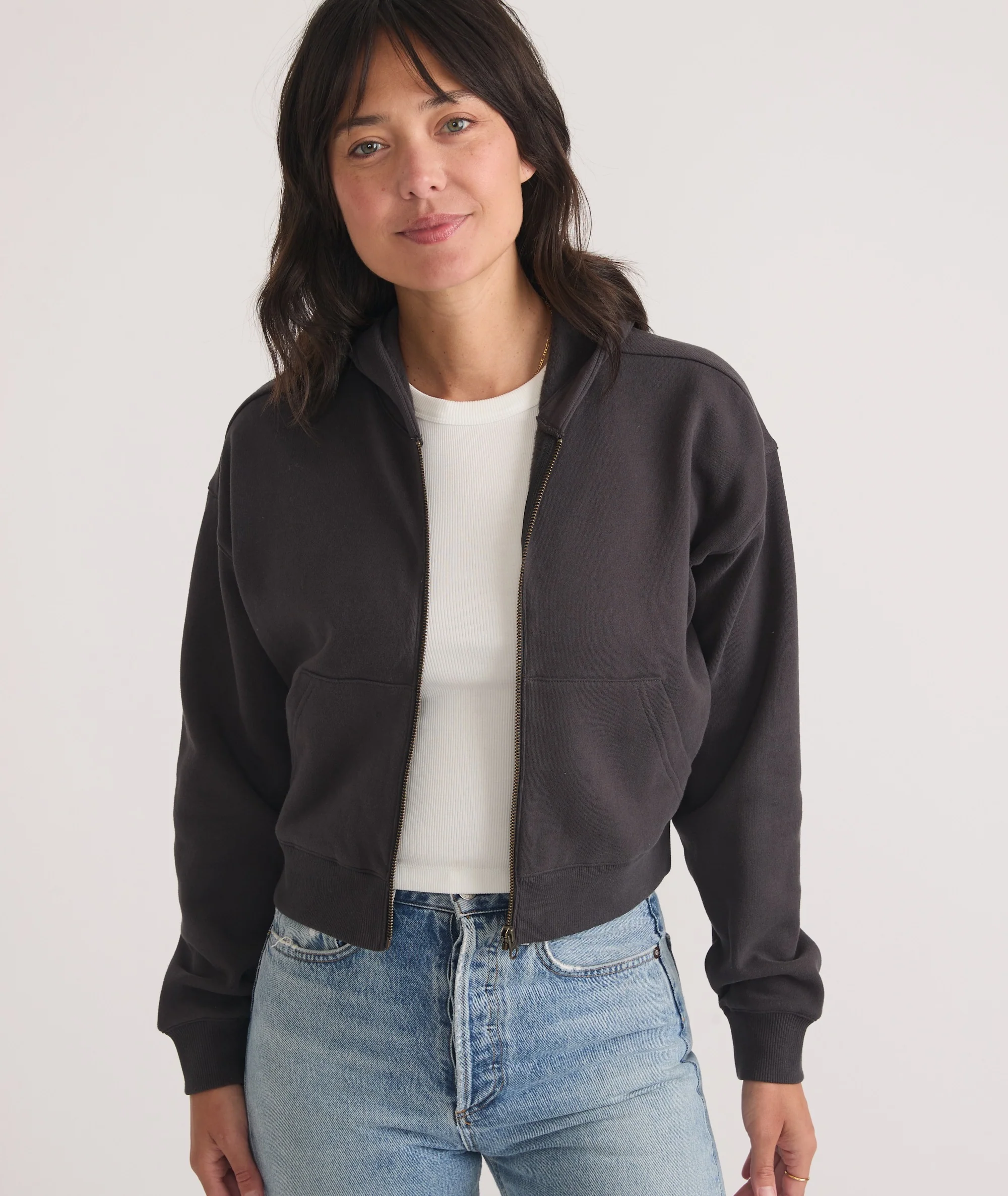 Anytime Cropped Full Zip Sweatshirt - Image 4