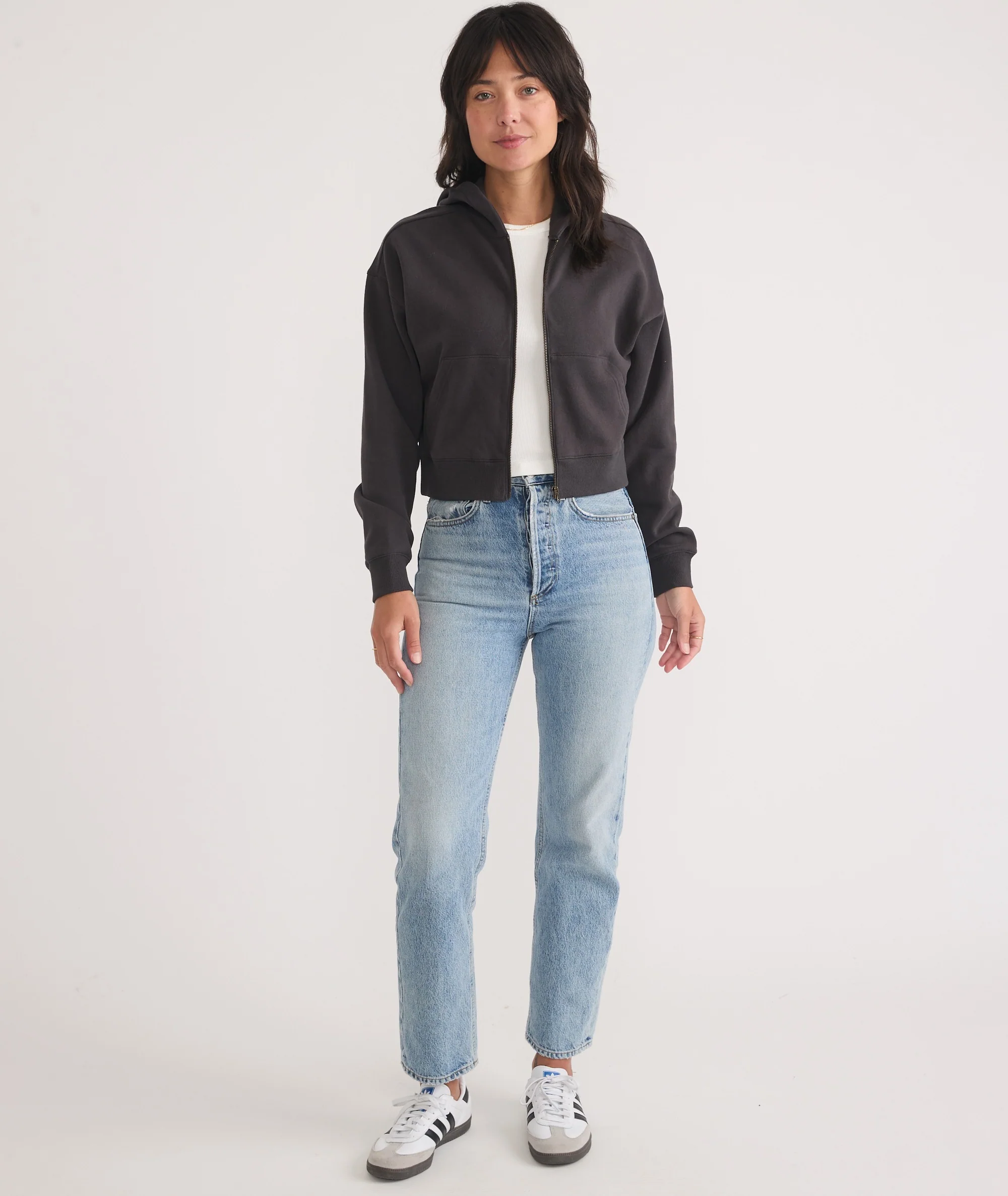 Anytime Cropped Full Zip Sweatshirt - Image 6