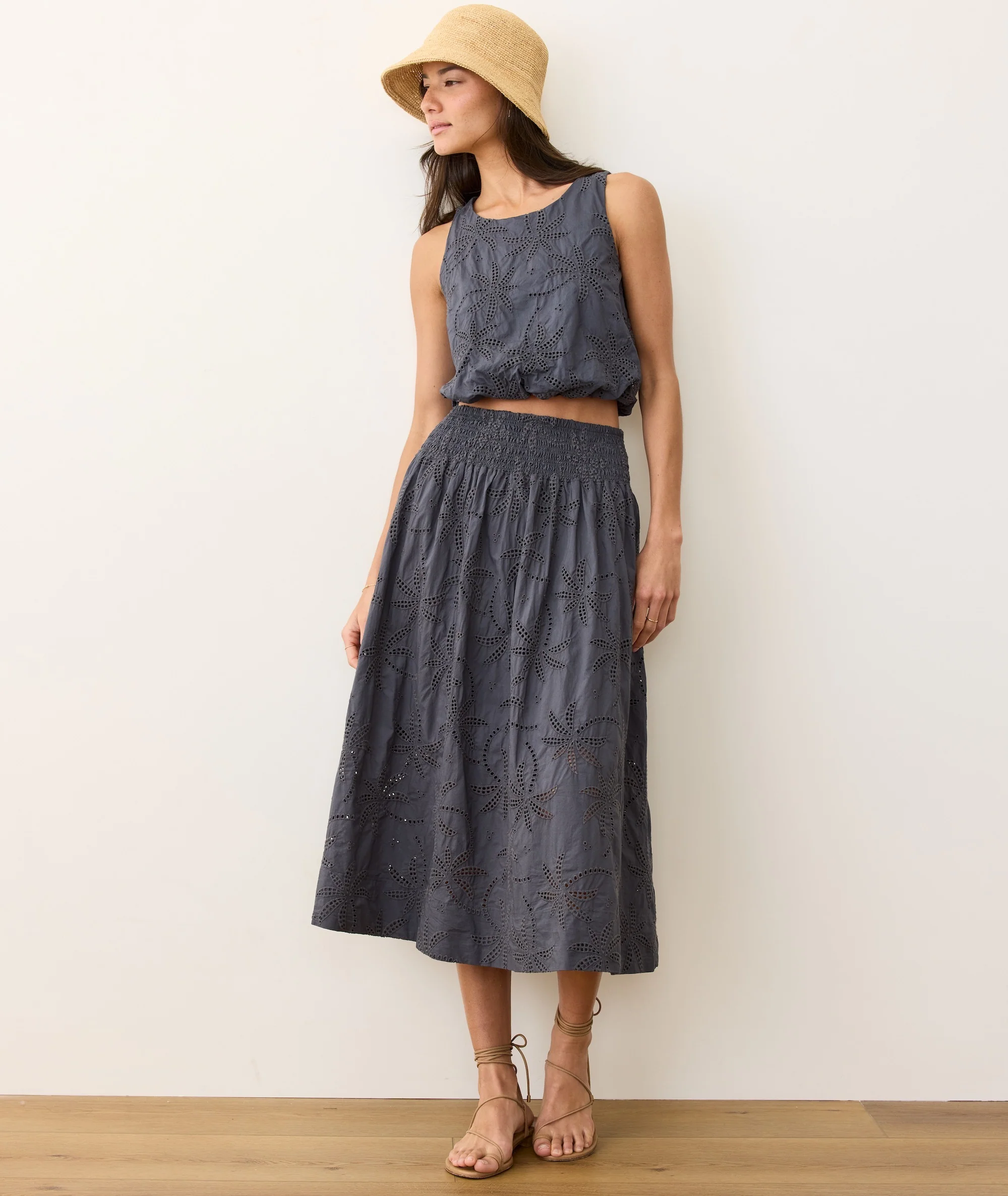 Bea Eyelet Midi Skirt - Image 3