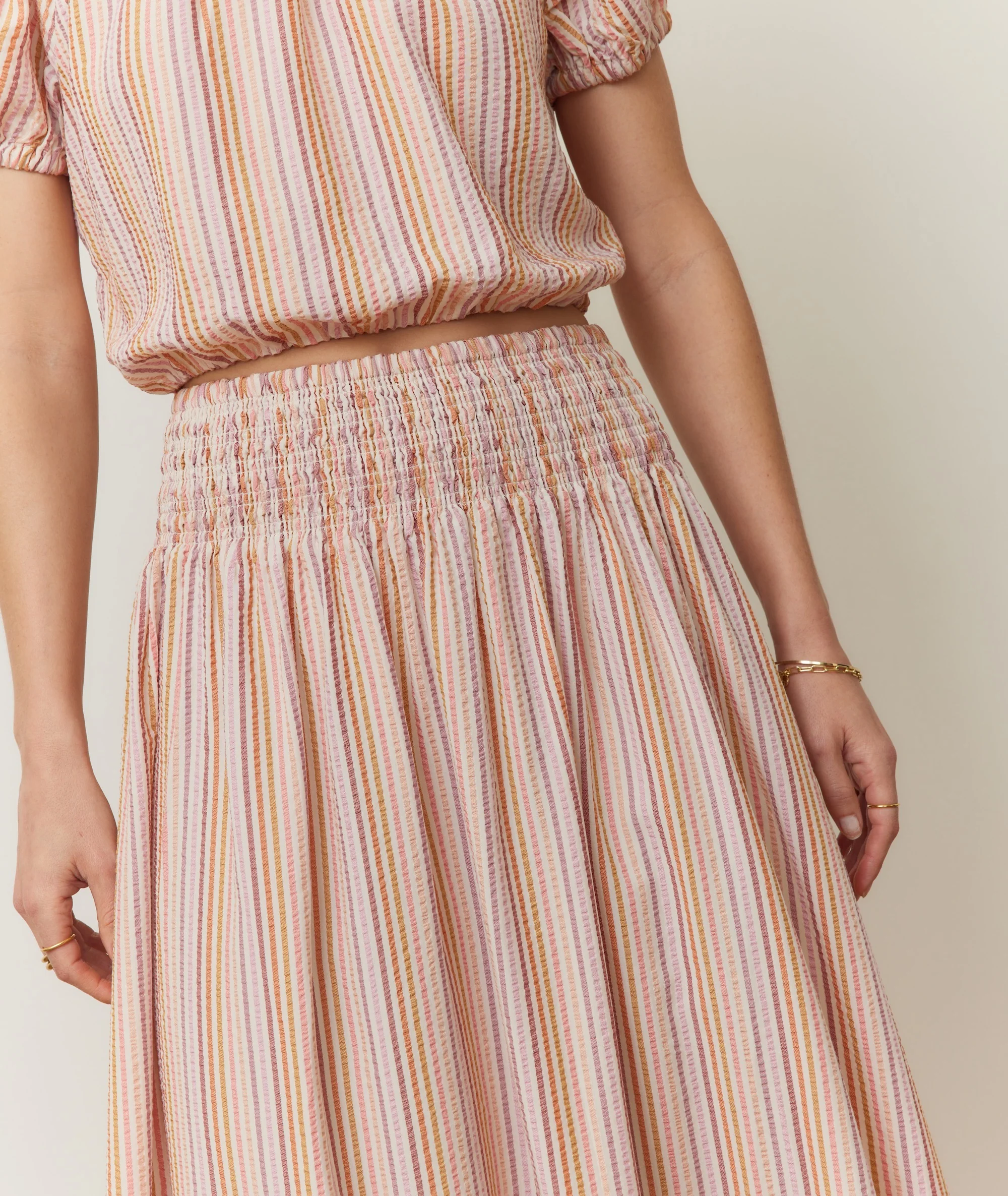 Bea Seersucker Midi Skirt - Image 4