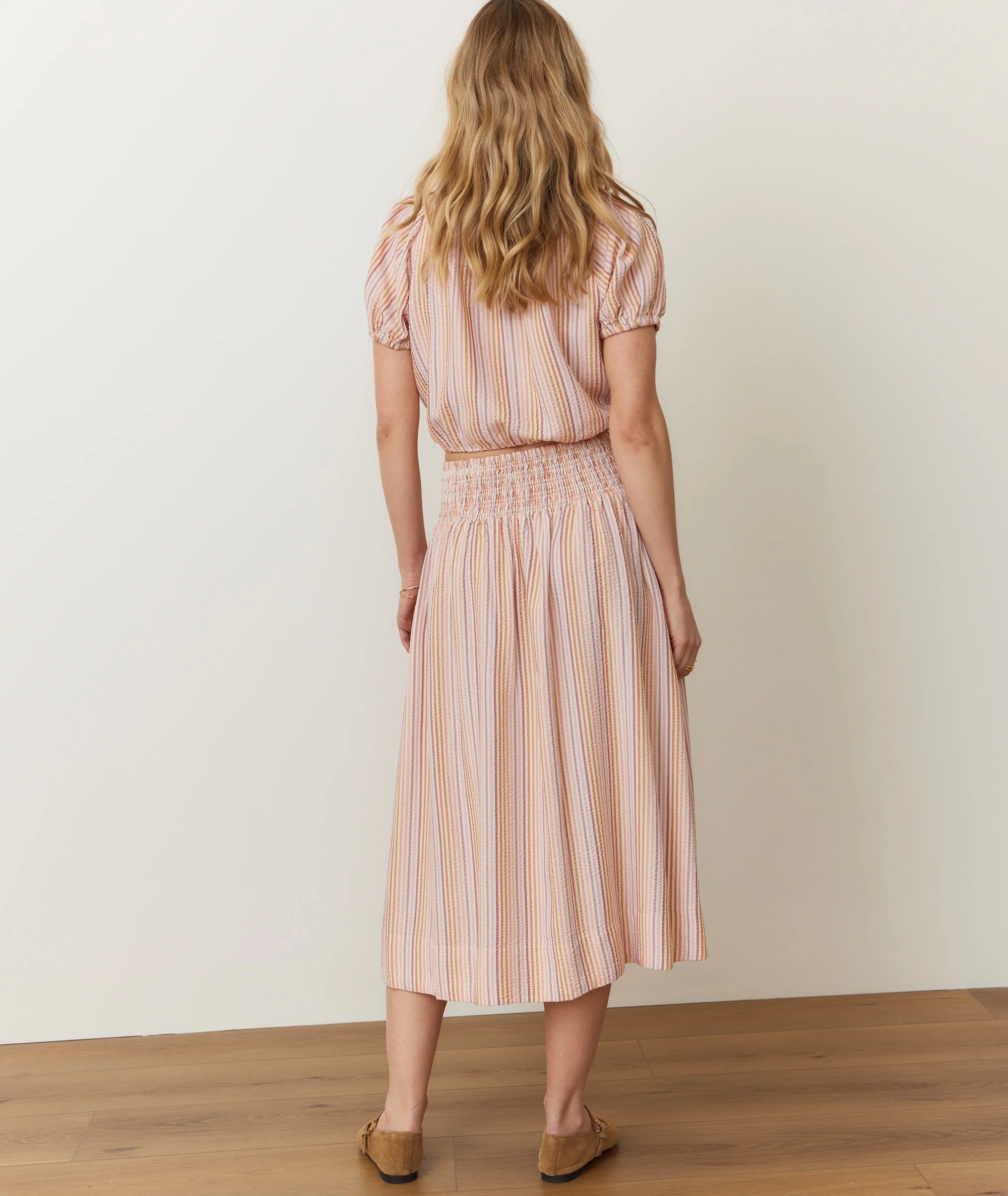 Bea Seersucker Midi Skirt - Image 6