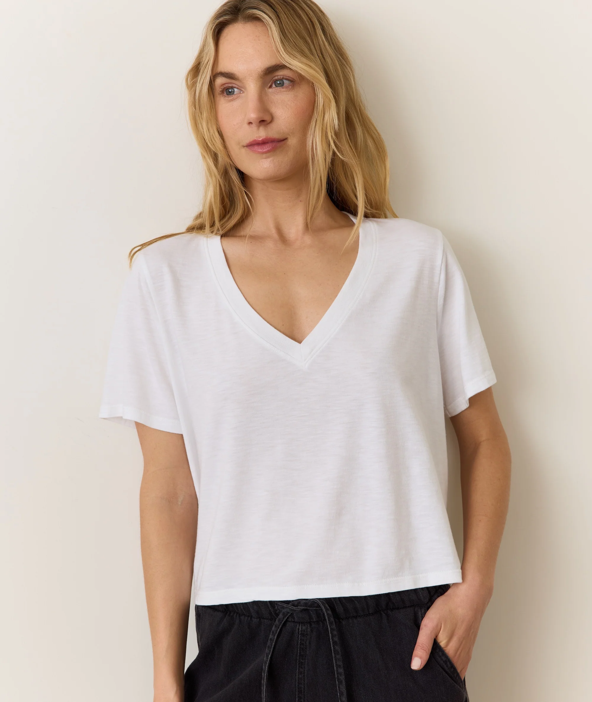 Boyfriend V-Neck Crop - Image 2