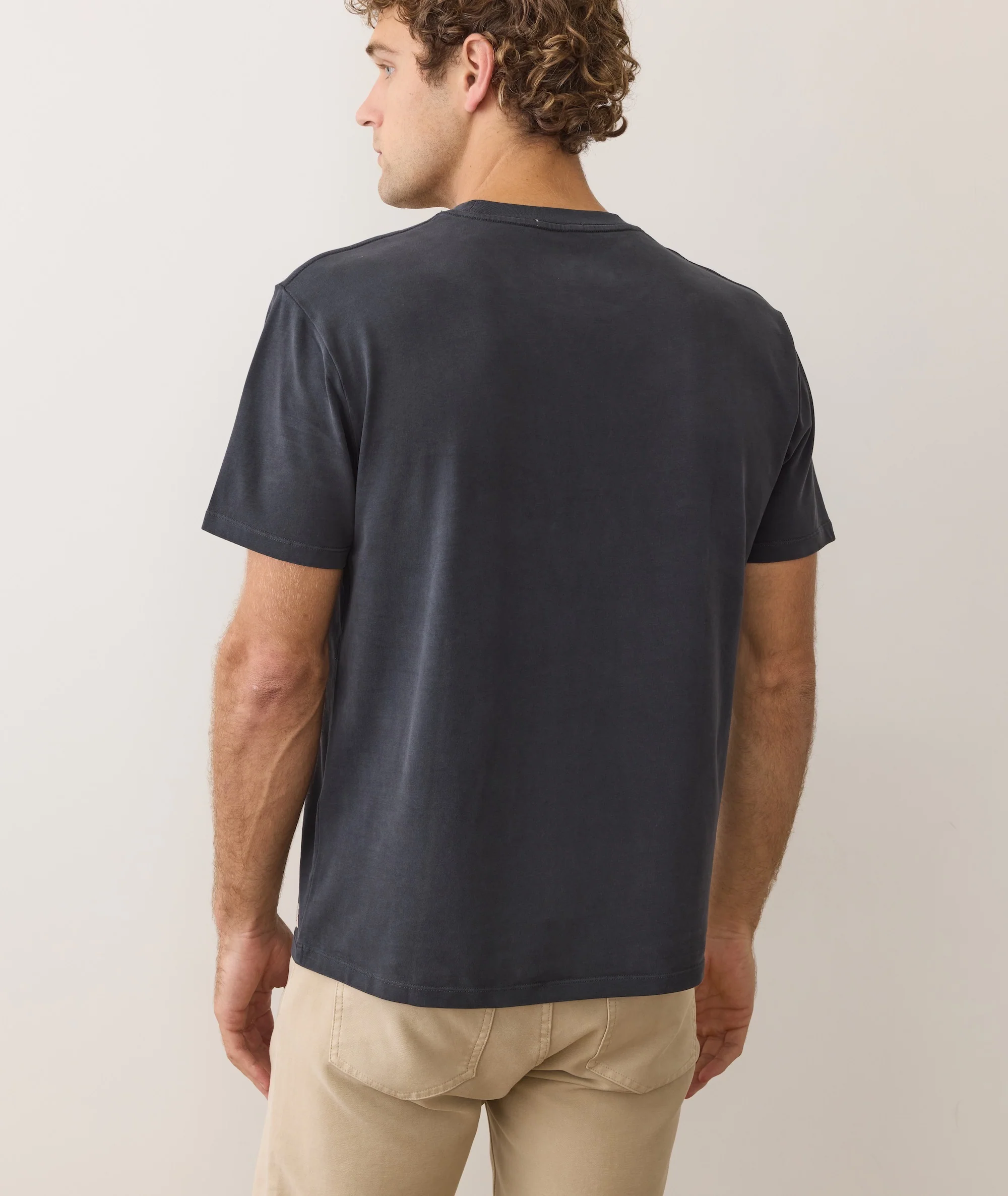 Men's Luxe Jersey Relaxed Tee in Black - Image 6