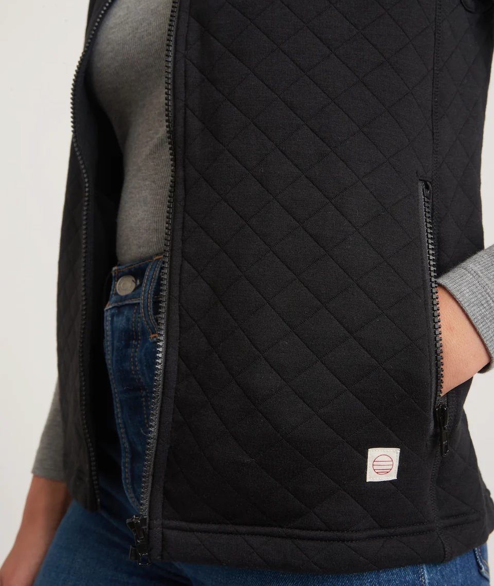 Women's Corbet Full Zip Vest in Black - Image 4