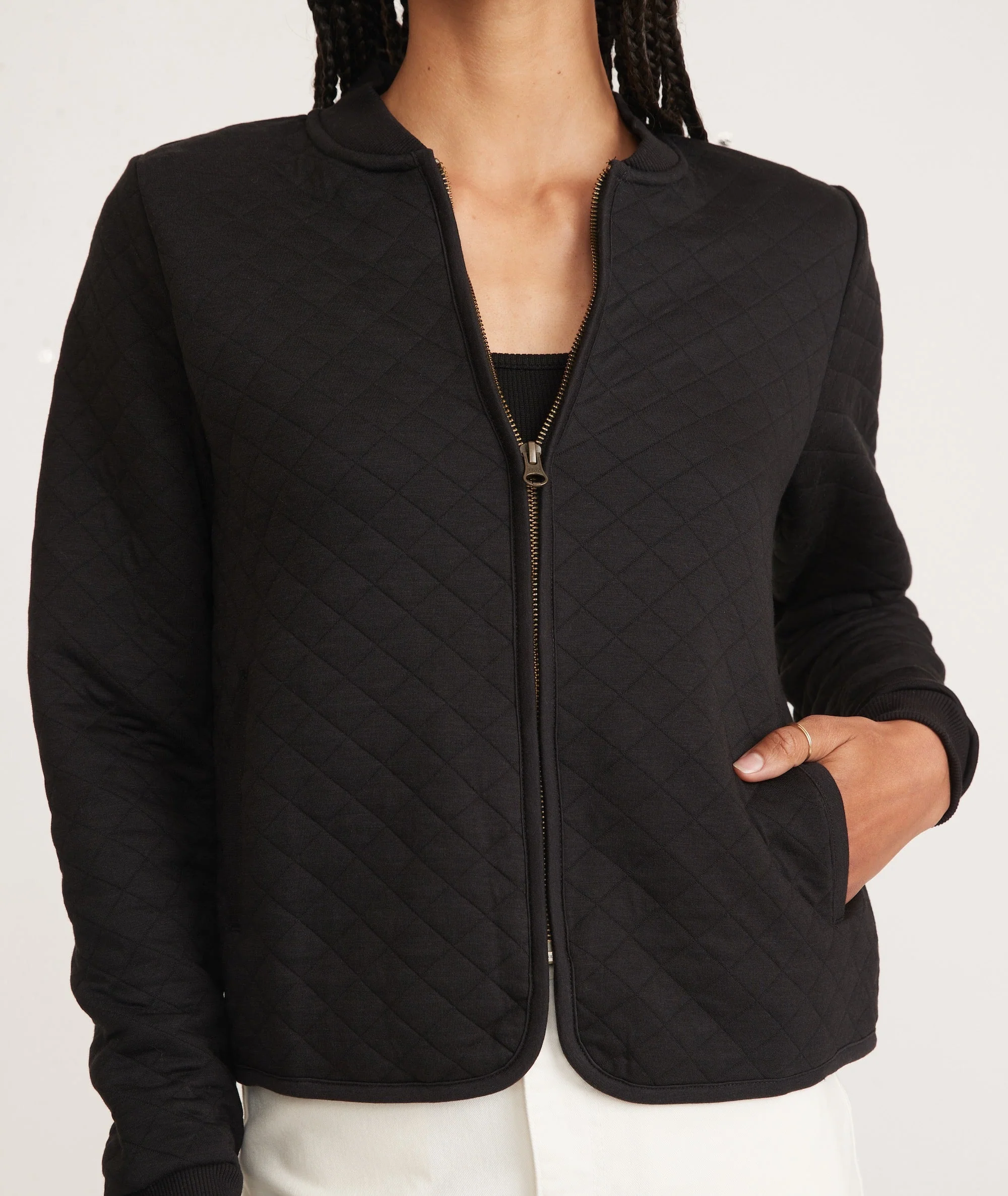 Women's Corbet Quilted Bomber in Black - Image 3