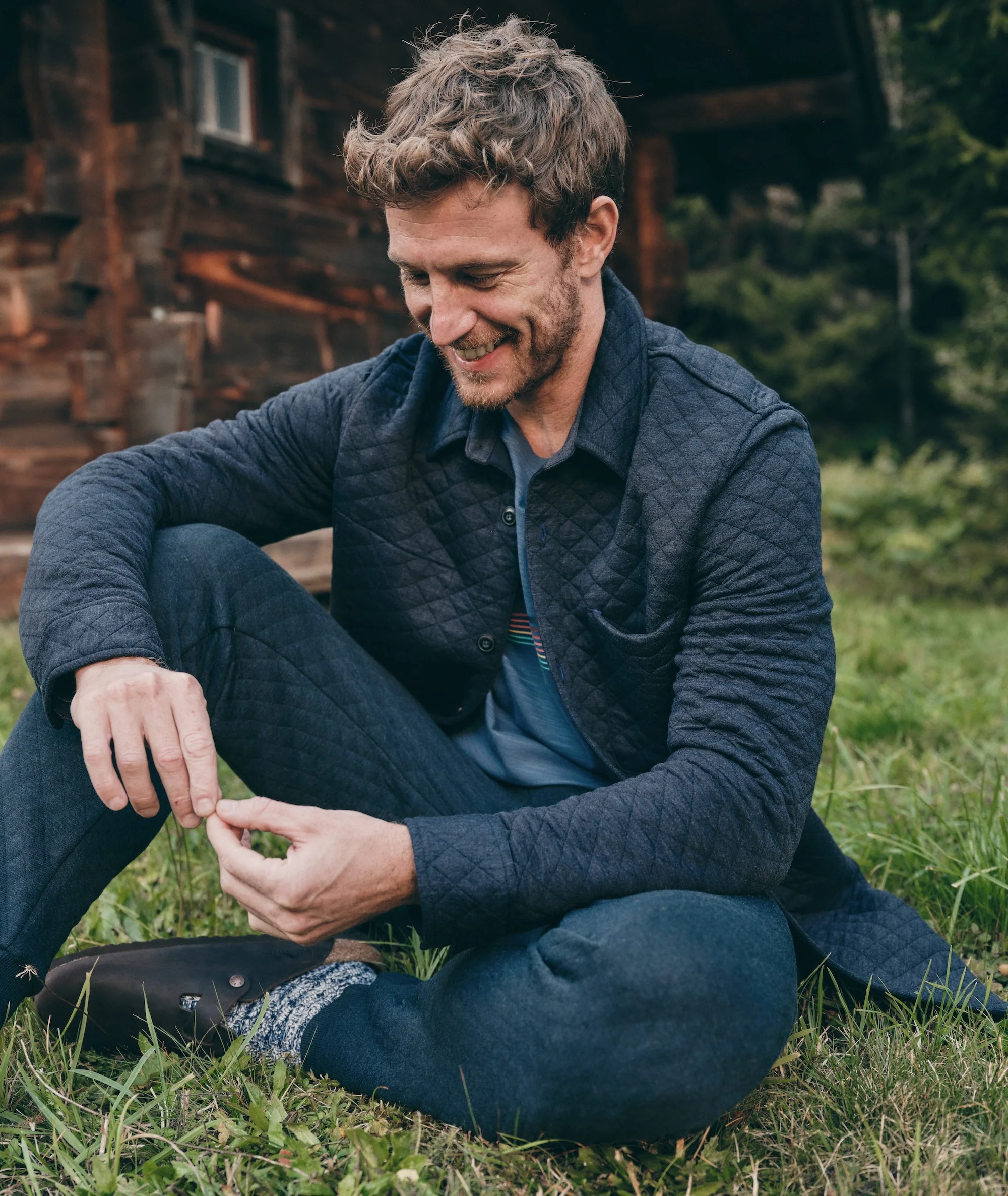 Men's Corbet Quilted Overshirt - Deep Ocean - Image 7