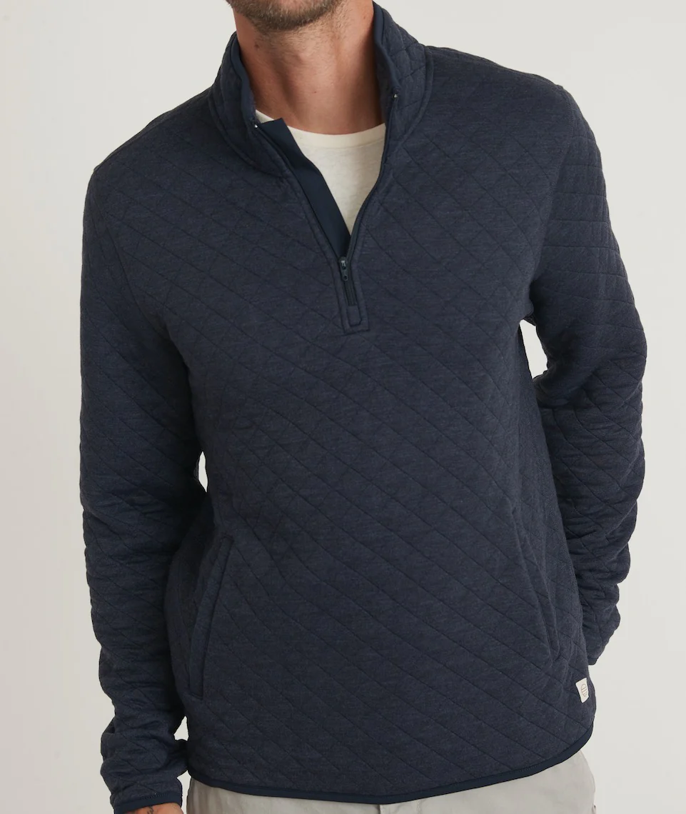 Men's Corbet Quarter Zip Pullover in Navy - Image 4