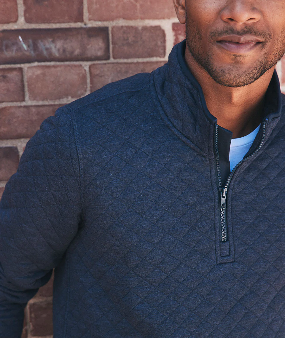 Men's Corbet Quarter Zip Pullover in Navy - Image 8