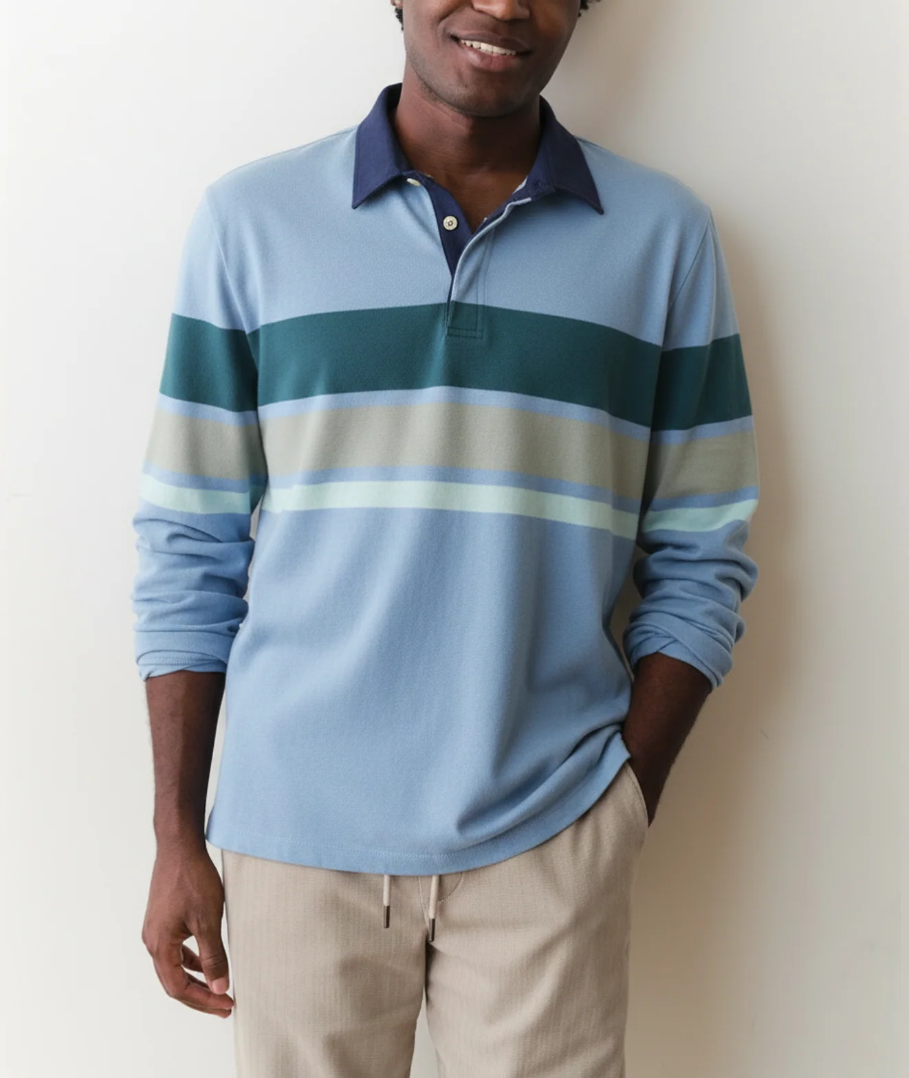 Custom Cut & Sew Sueded Rugby Polo - Image 2