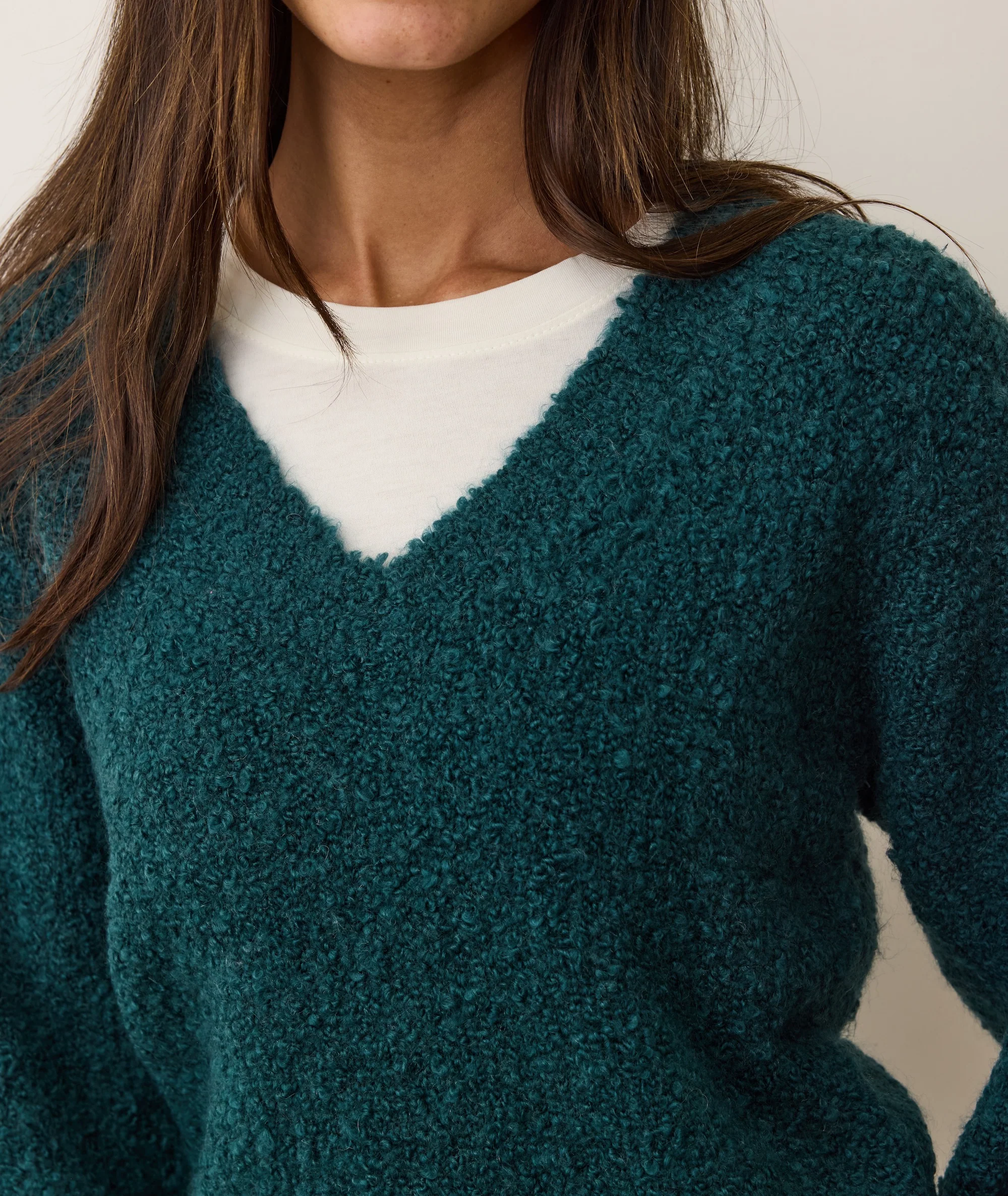 Elena Bouclé V-Neck Sweater - Image 5