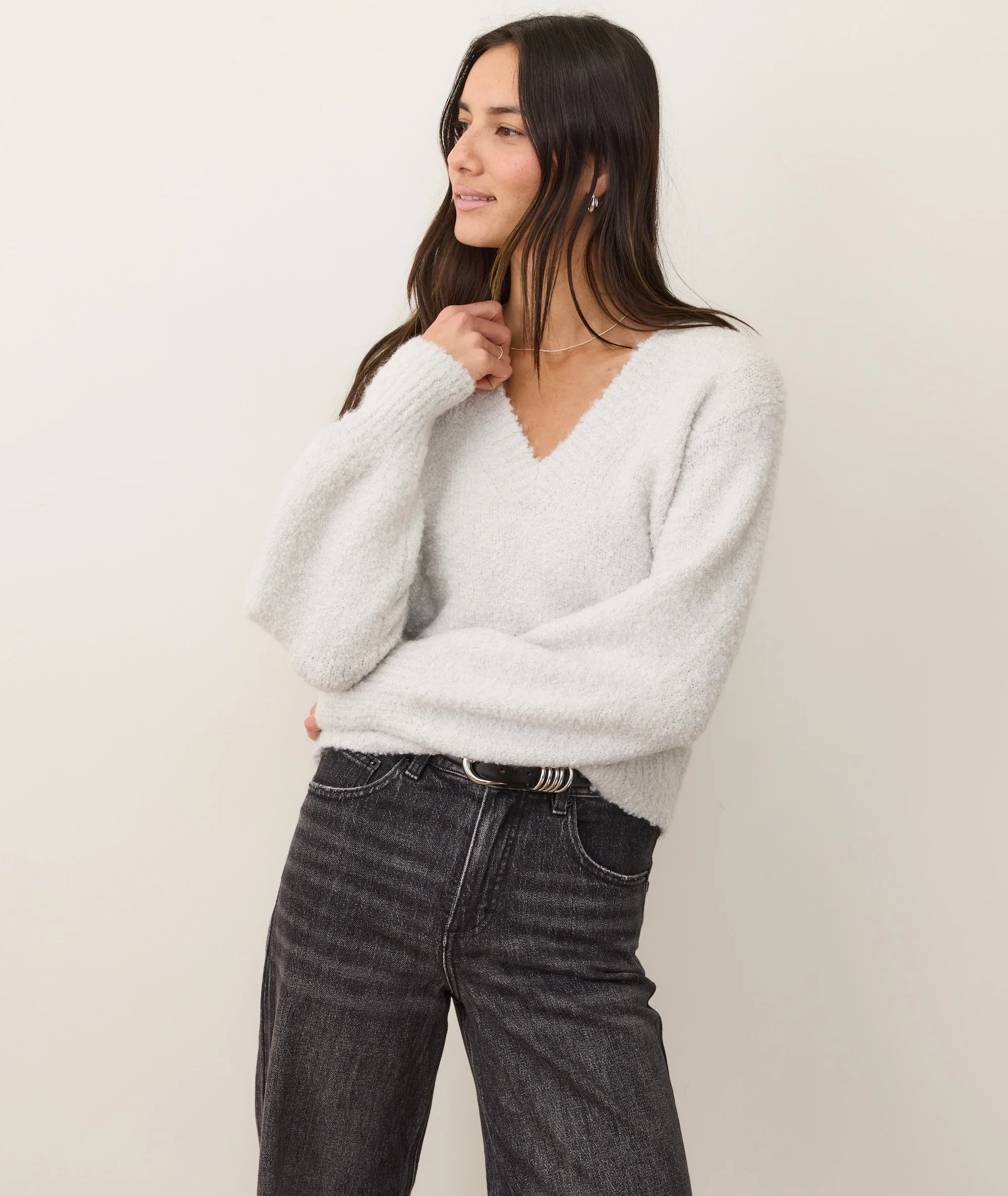 Elena Bouclé V-Neck Sweater - Image 2