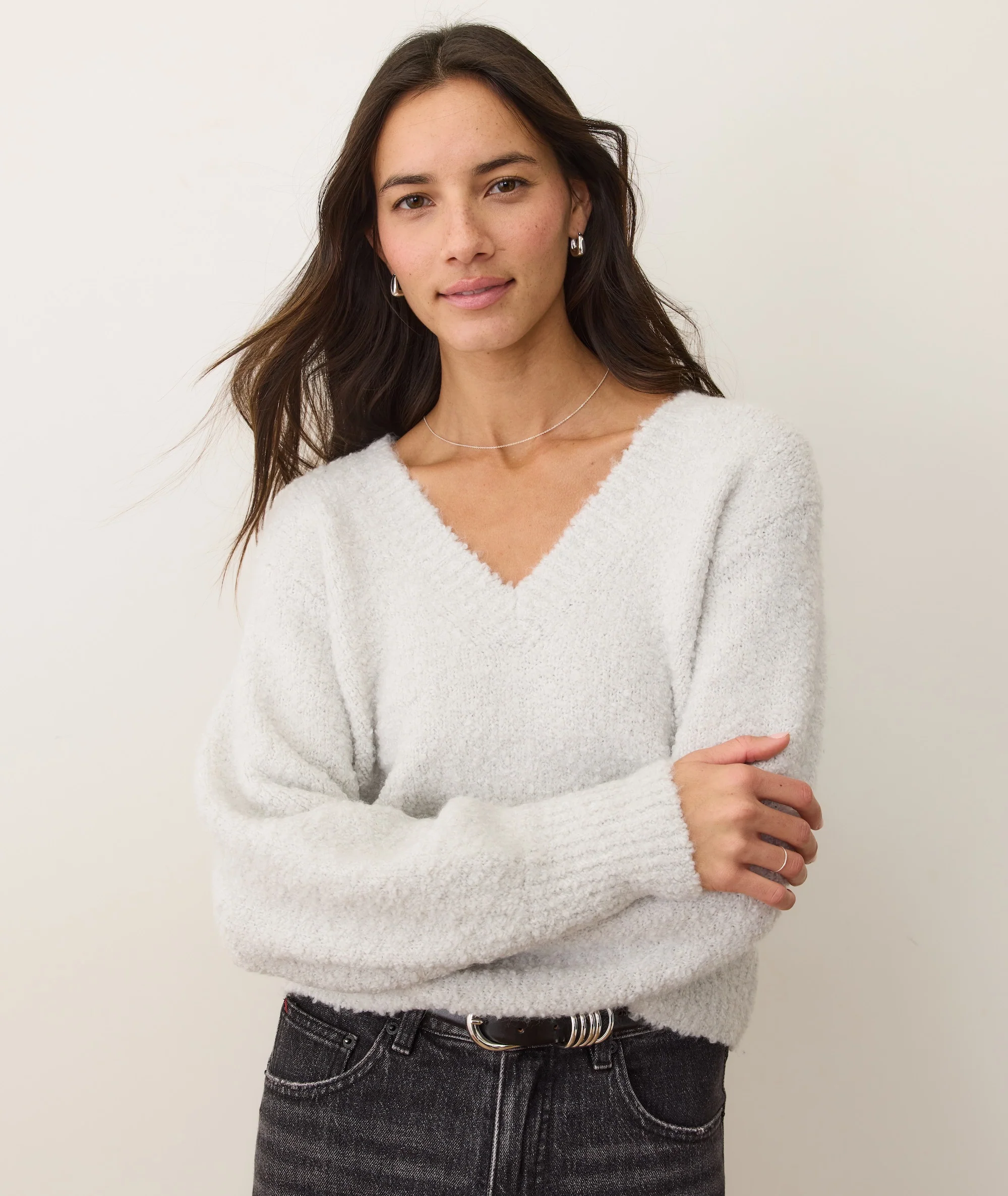 Elena Bouclé V-Neck Sweater - Image 3