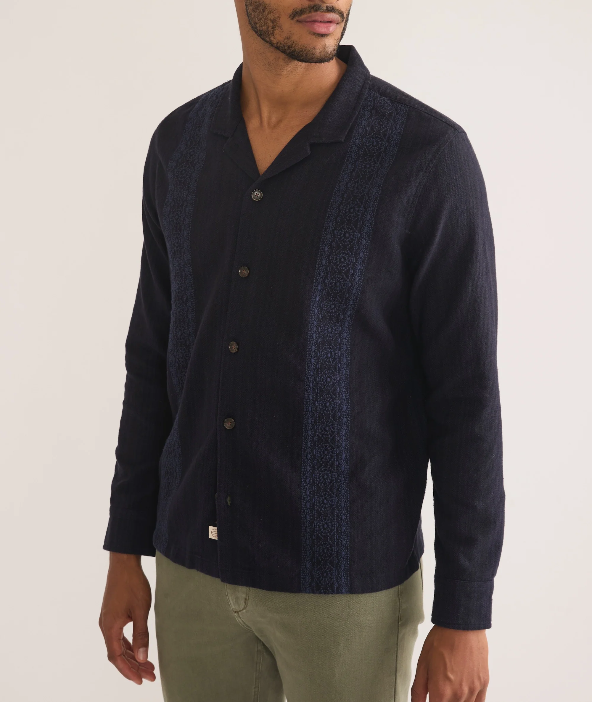 Embroidered Long Sleeve Resort Shirt - Image 3