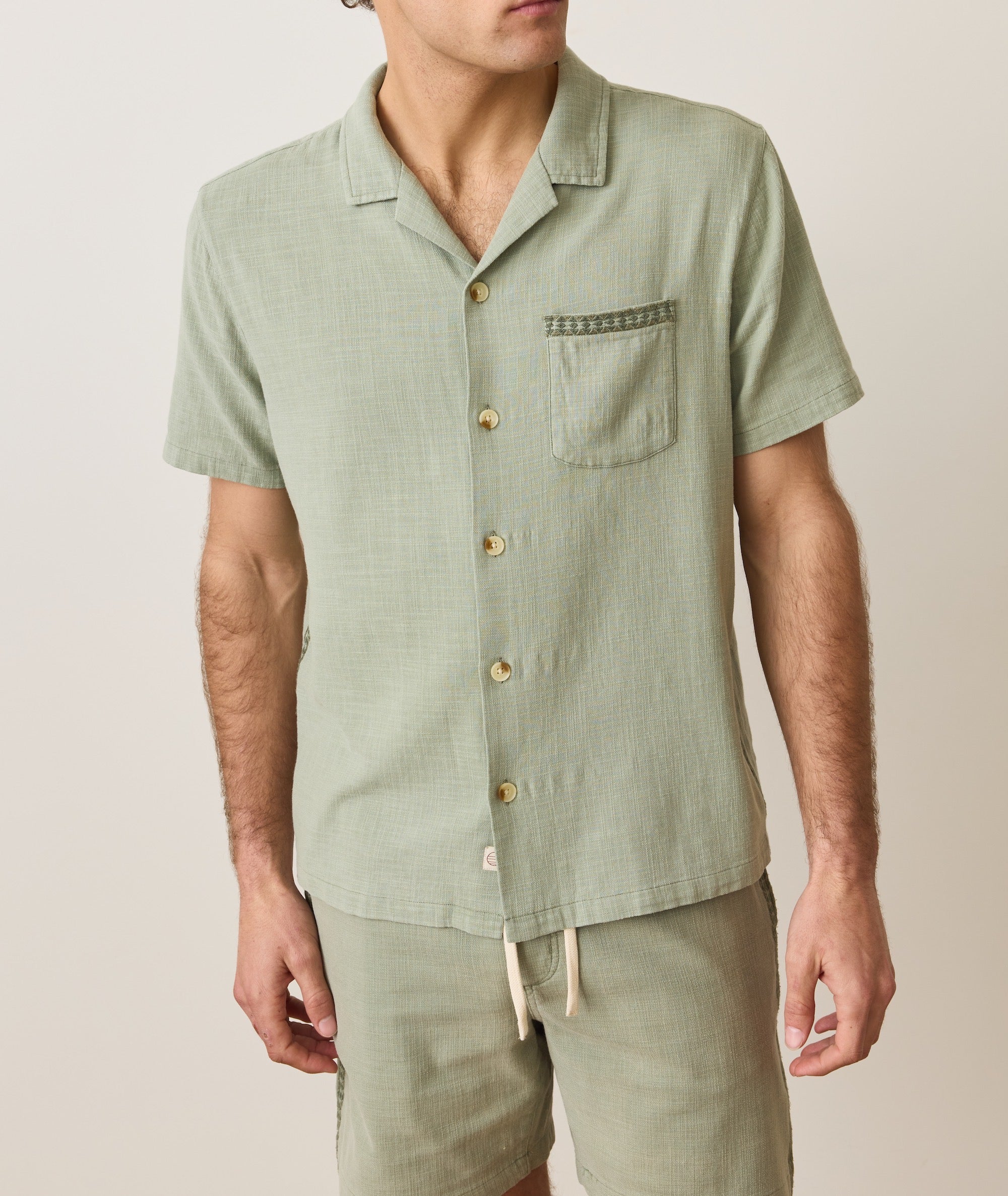 Stretch Selvage Embroidered Resort Shirt - Image 6