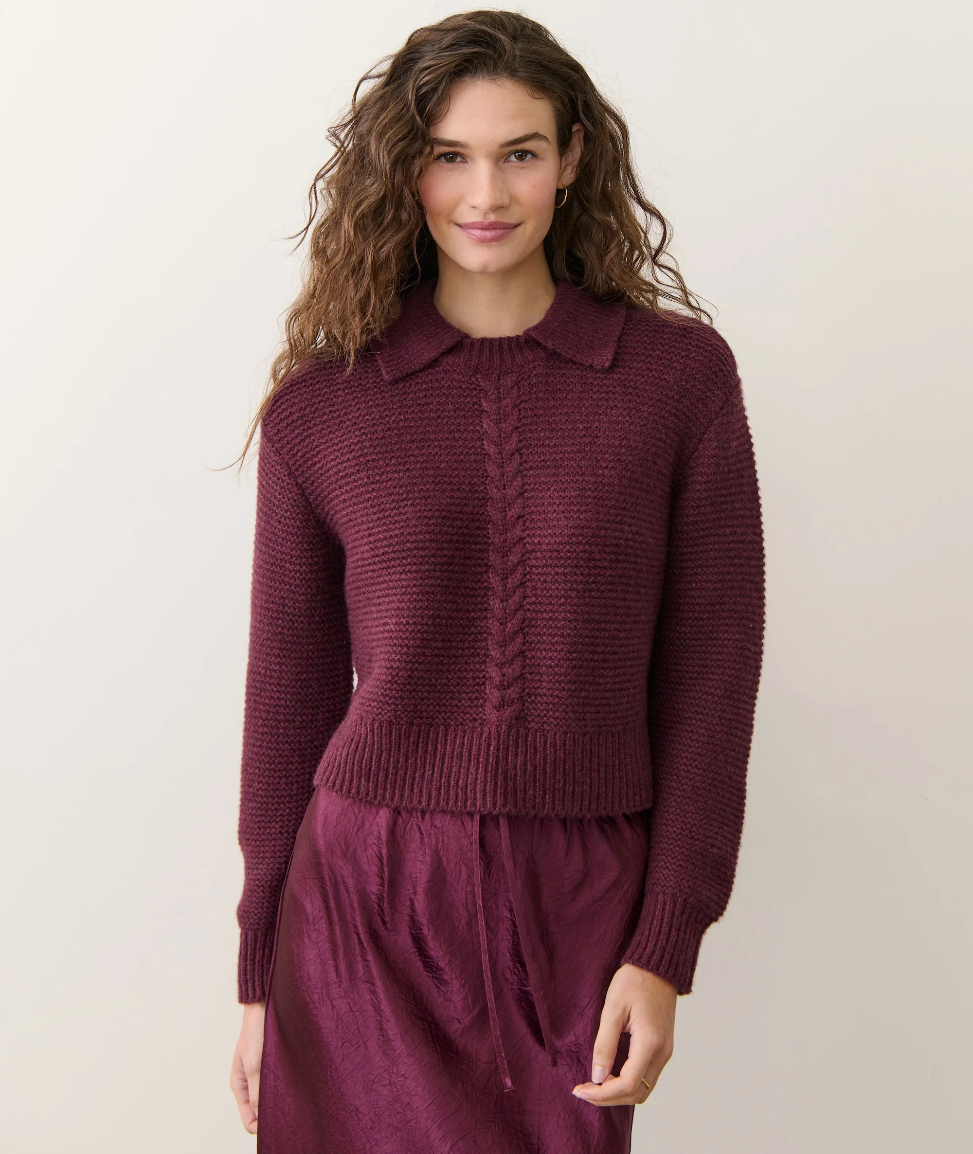 Everly Cable Knit Sweater Polo - Image 2