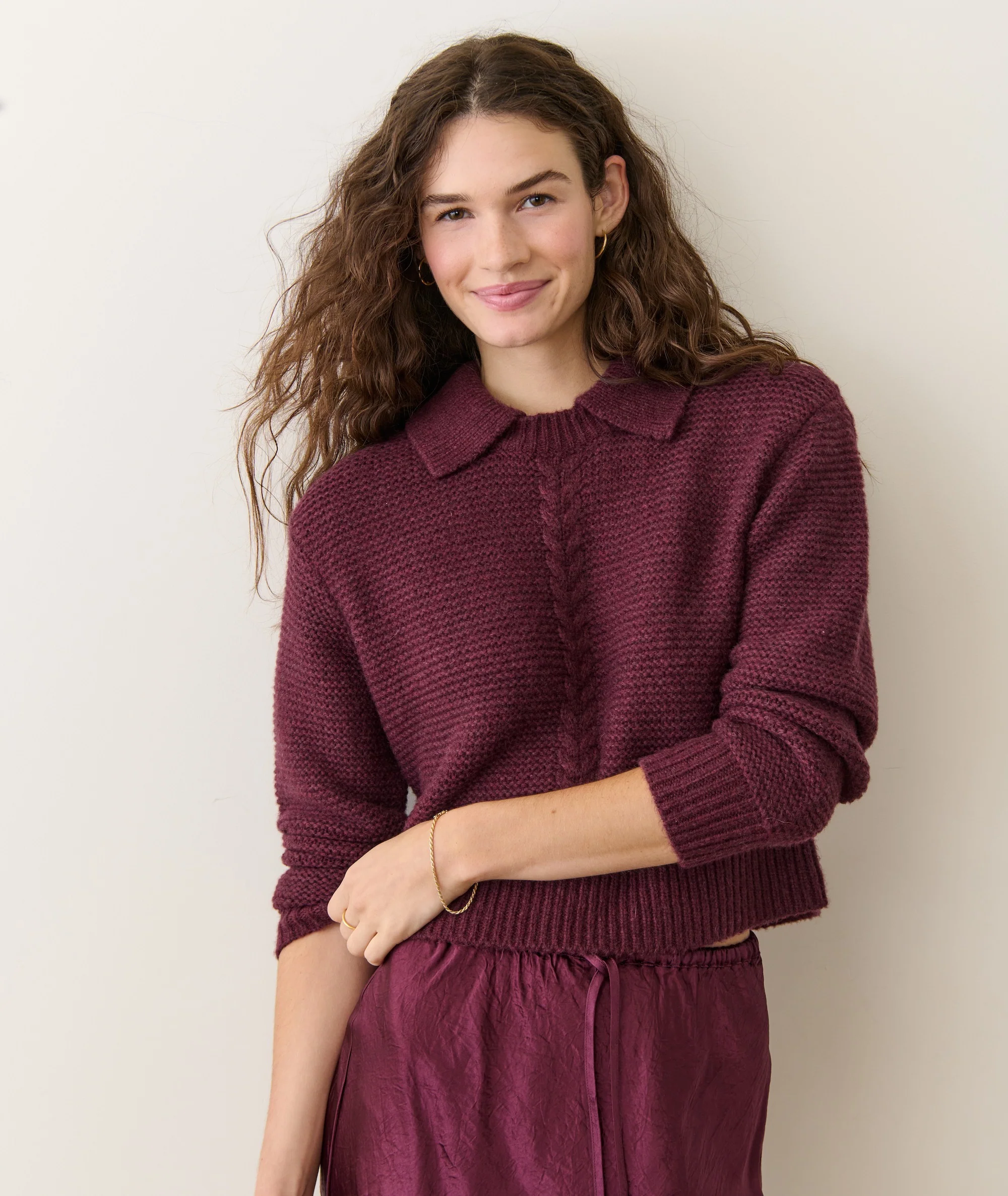 Everly Cable Knit Sweater Polo - Image 3