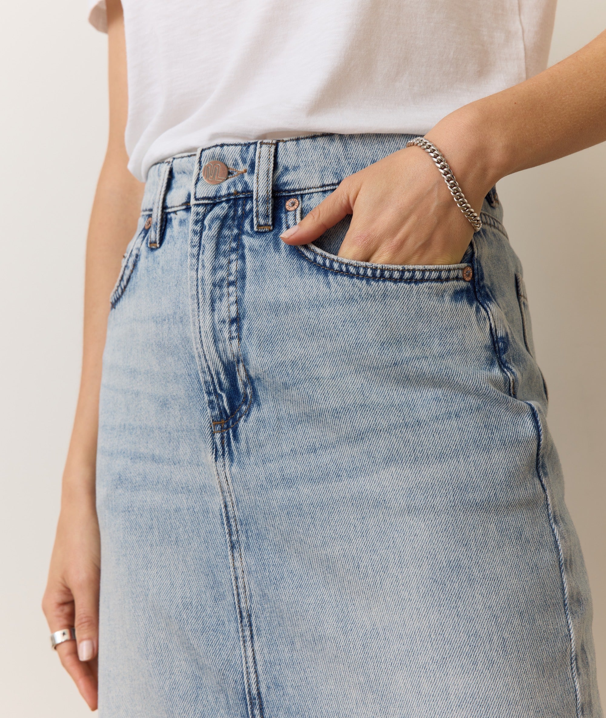 Fawn Denim Midi Skirt - Image 4