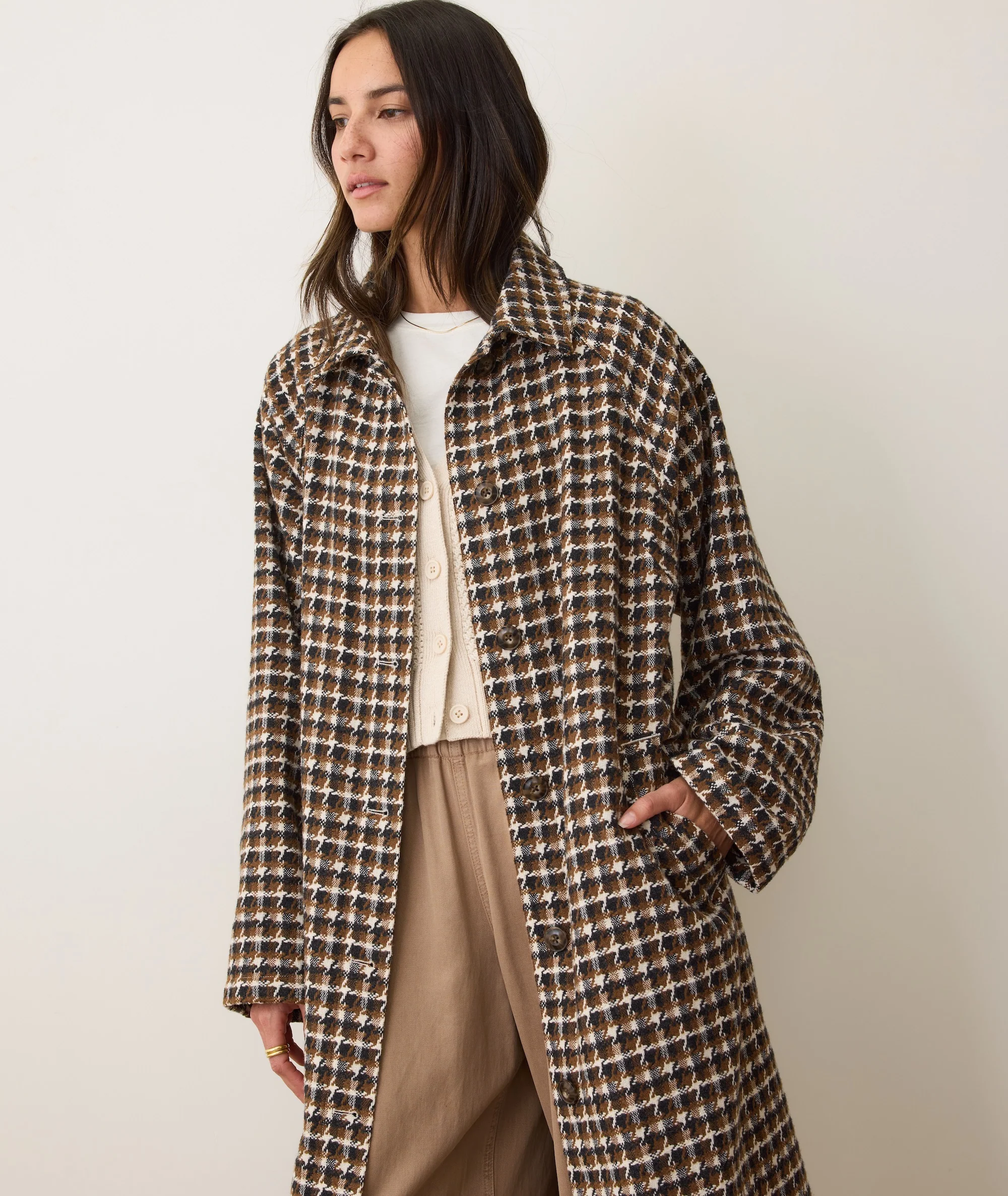 Hayes Houndstooth Trench Coat - Image 6