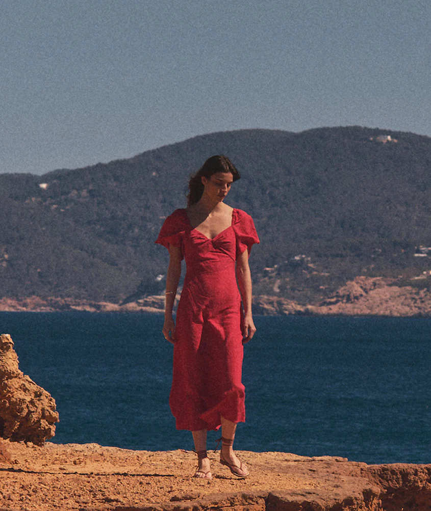 Iris Linen Midi Dress - Image 4