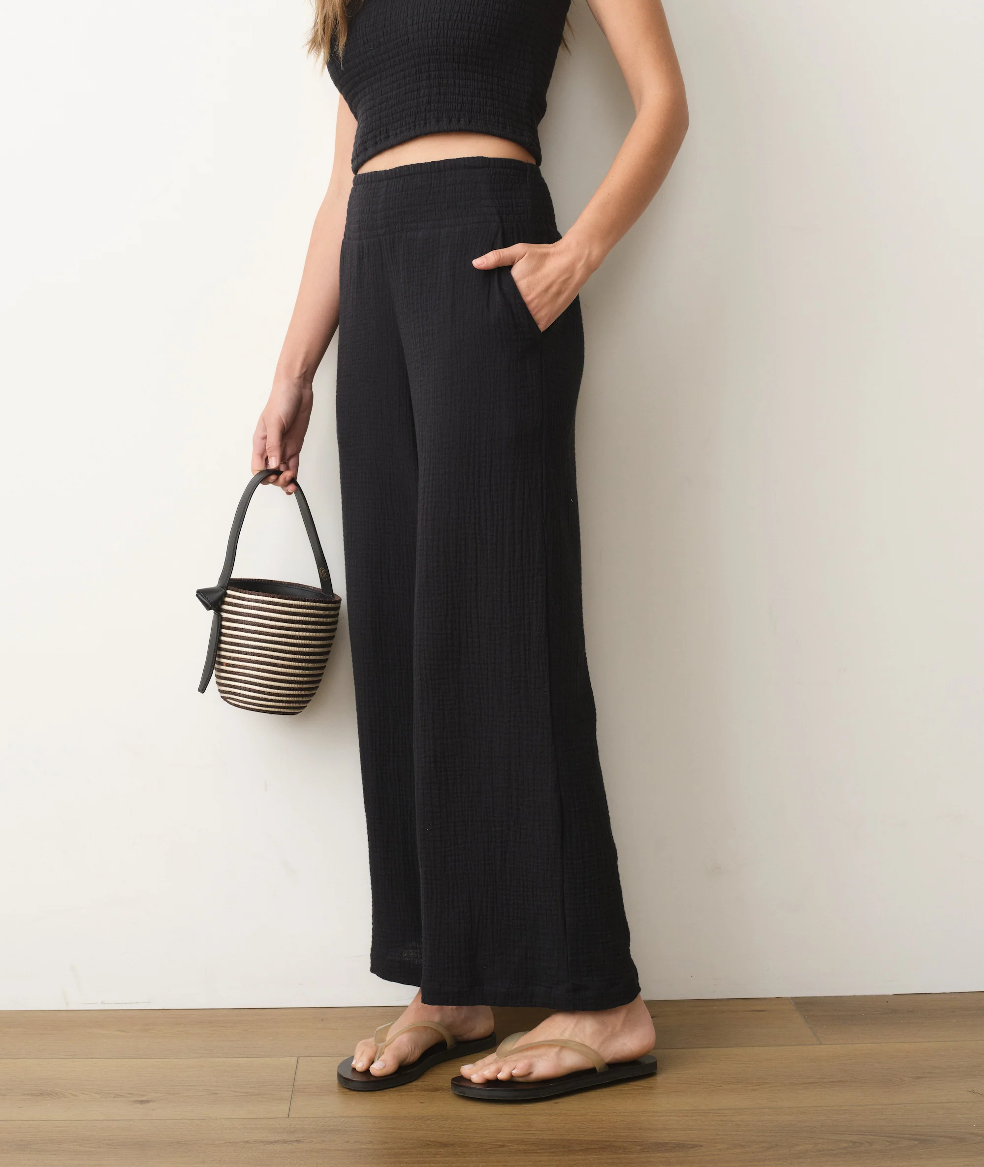 Isla Double Cloth Wide Leg Pant - Image 5