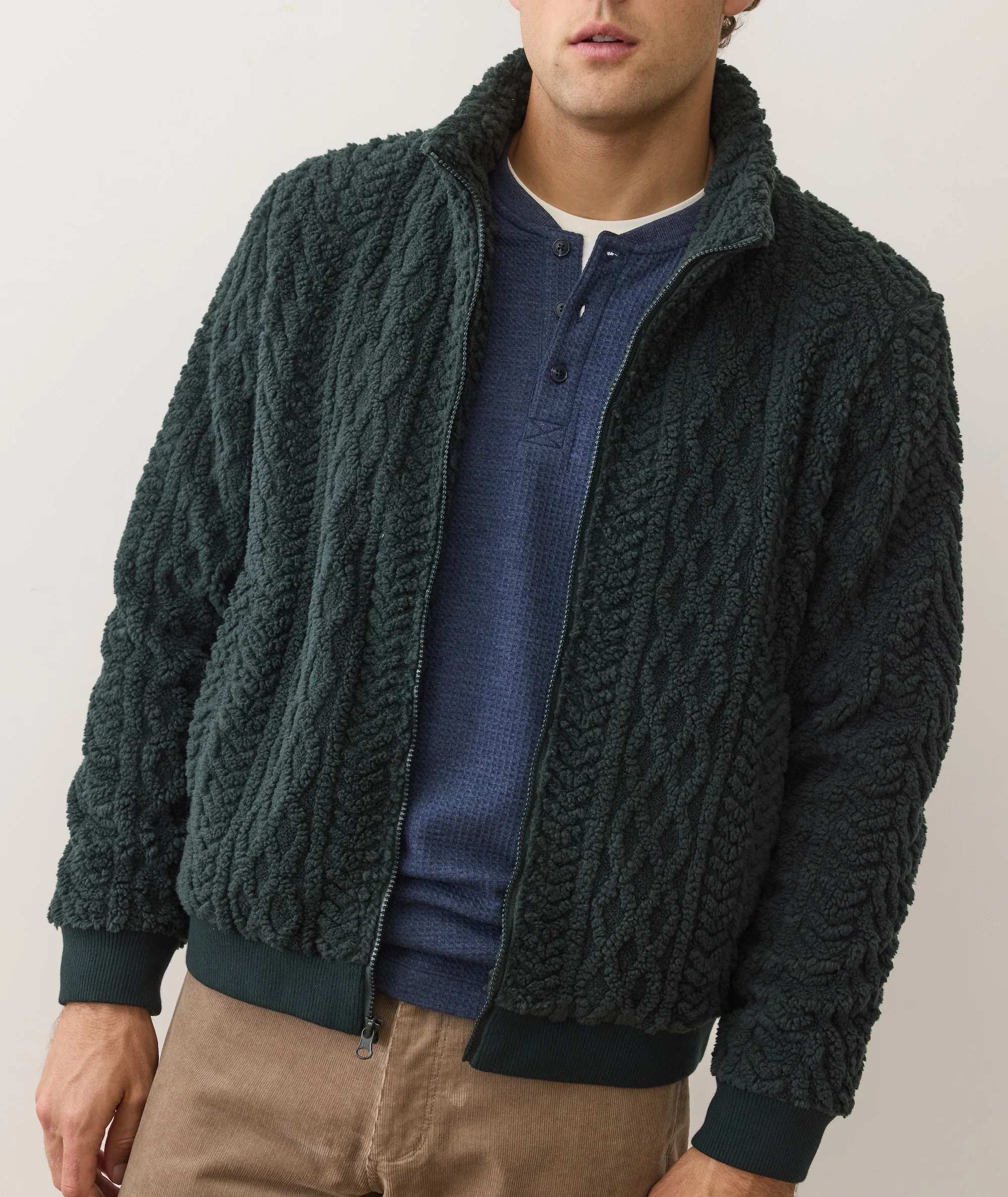 Jacquard Sherpa Full Zip Jacket - Image 5