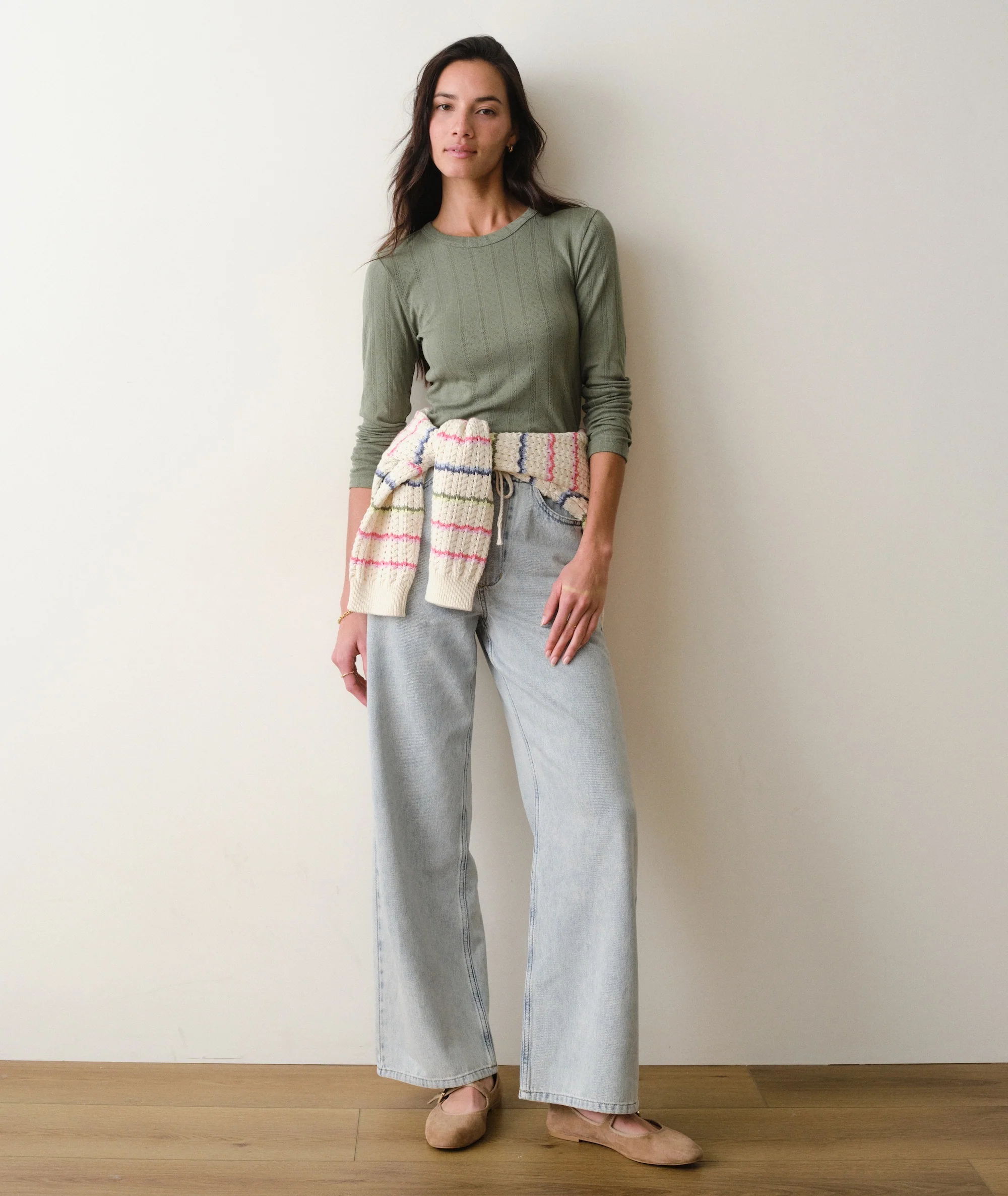 Lexi Pointelle Longsleeve Crew Tee - Image 4