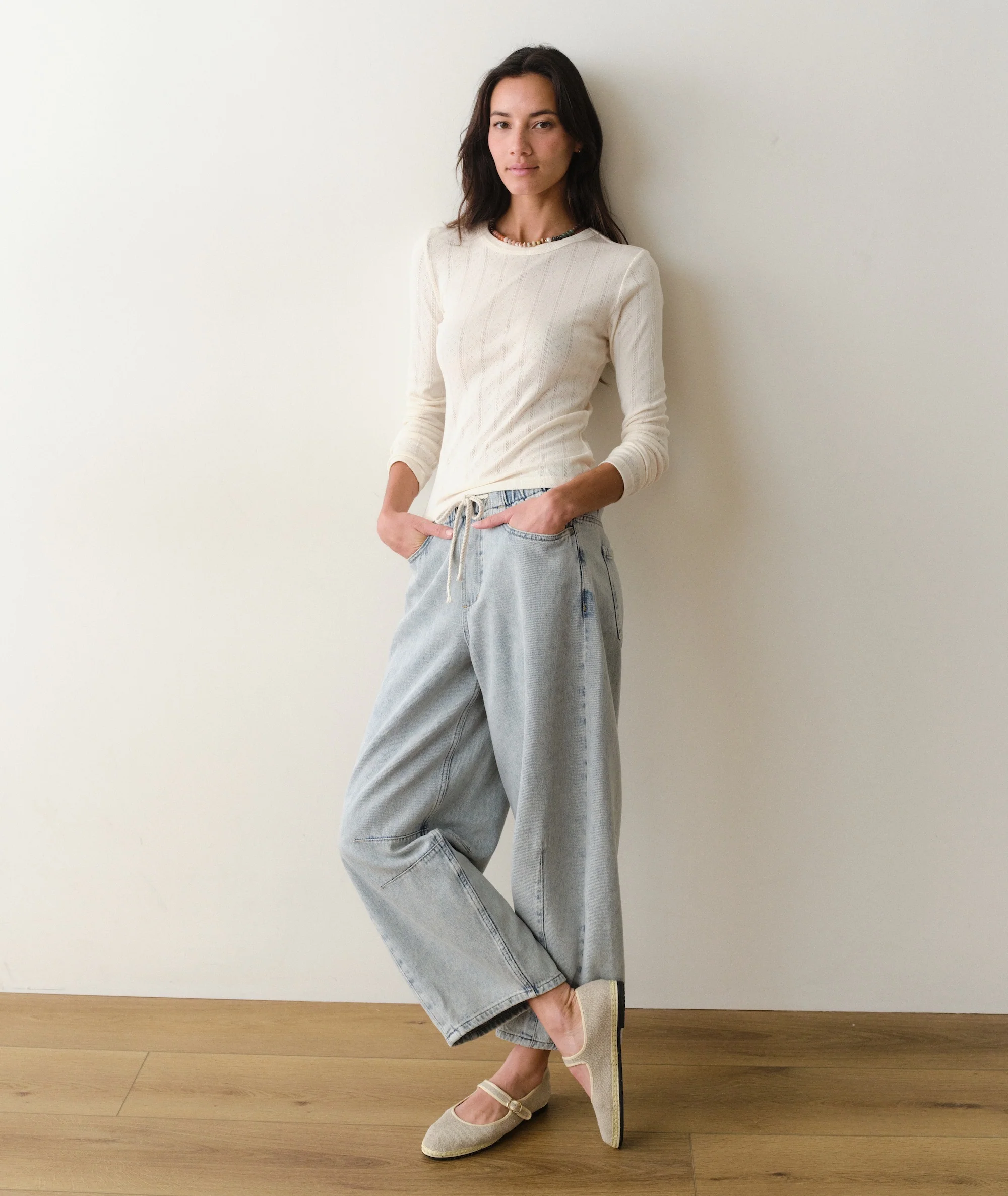 Lexi Pointelle Longsleeve Crew Tee - Image 4