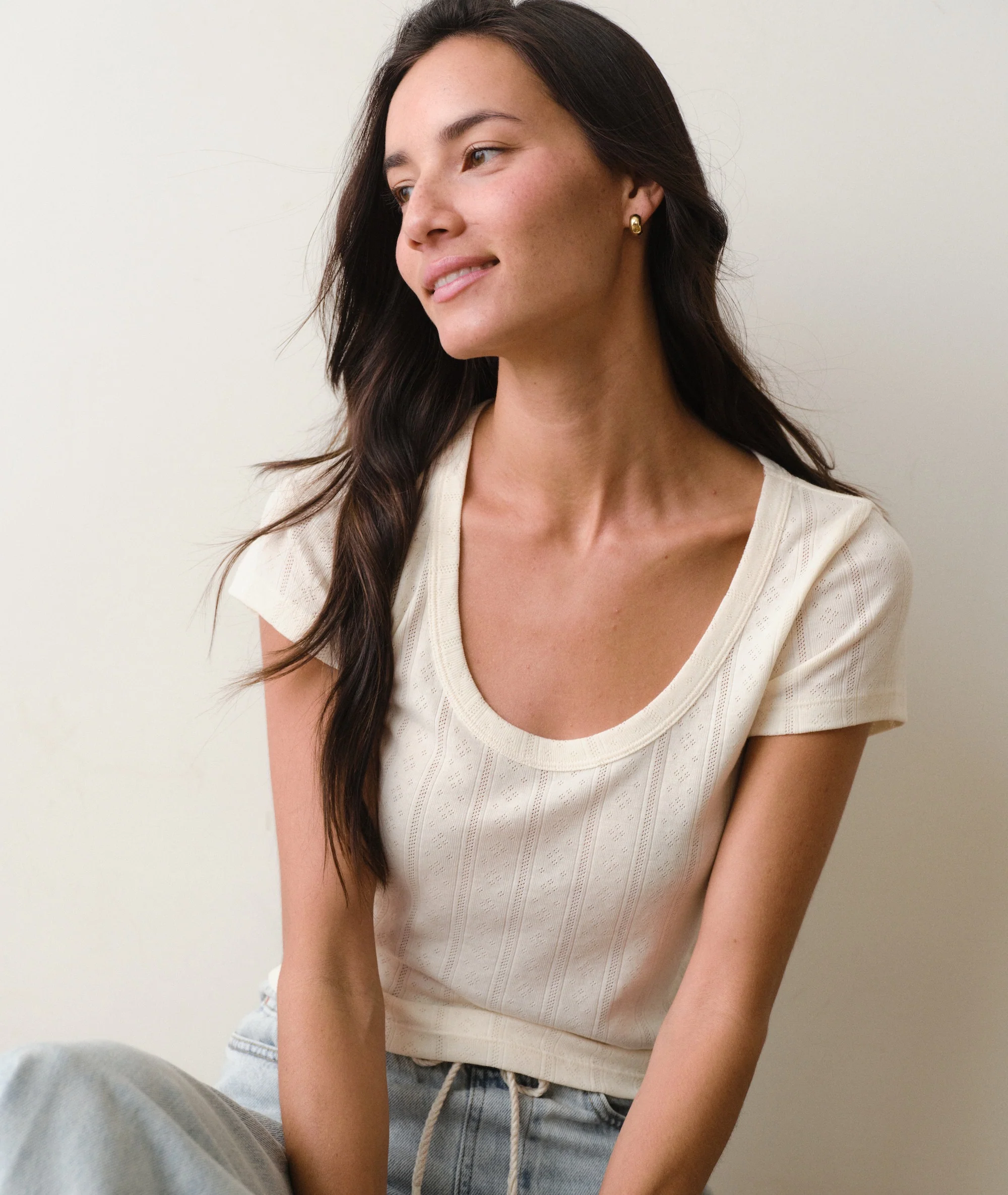 Lexi Pointelle Scoop Tee - Image 3