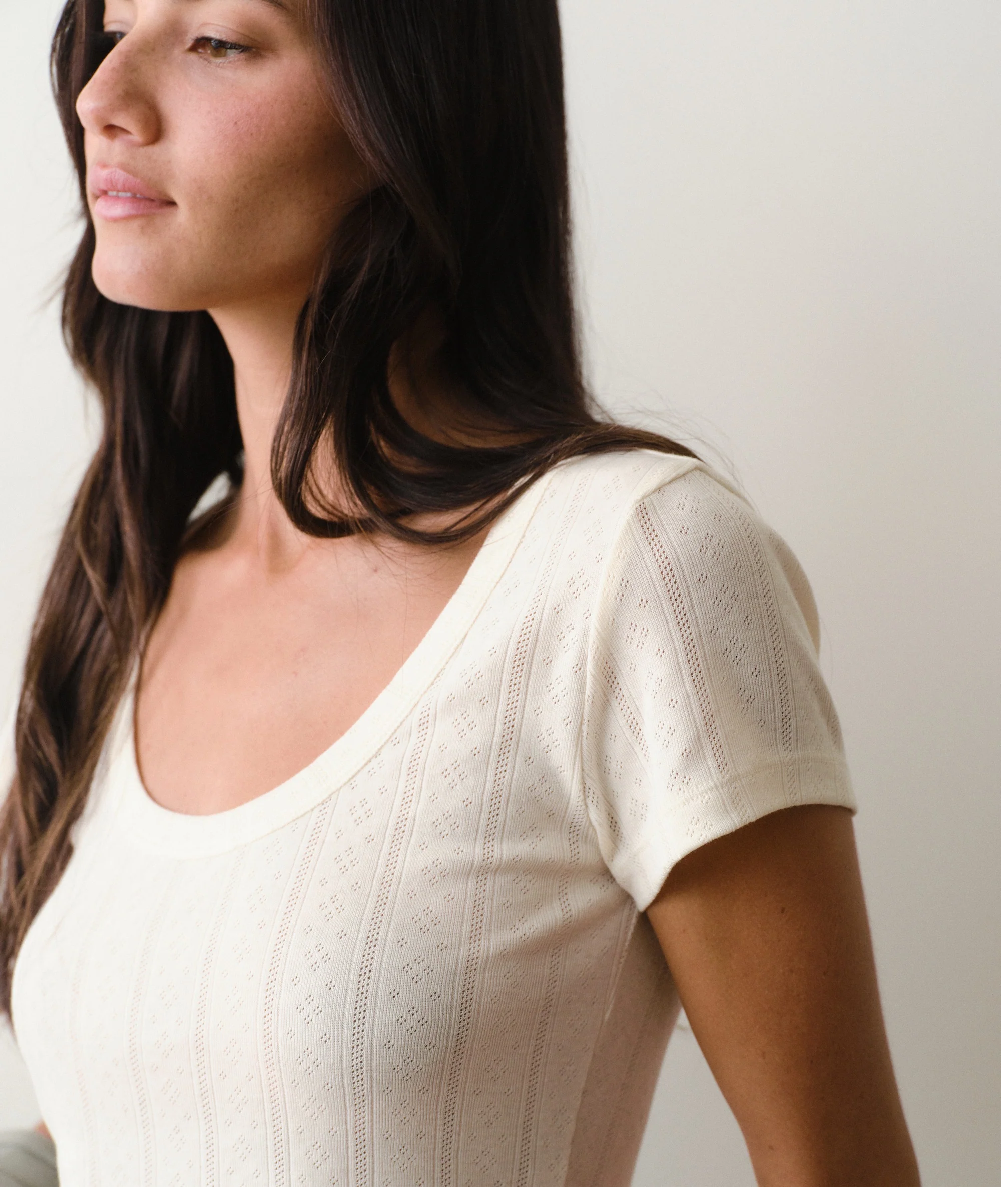 Lexi Pointelle Scoop Tee - Image 5