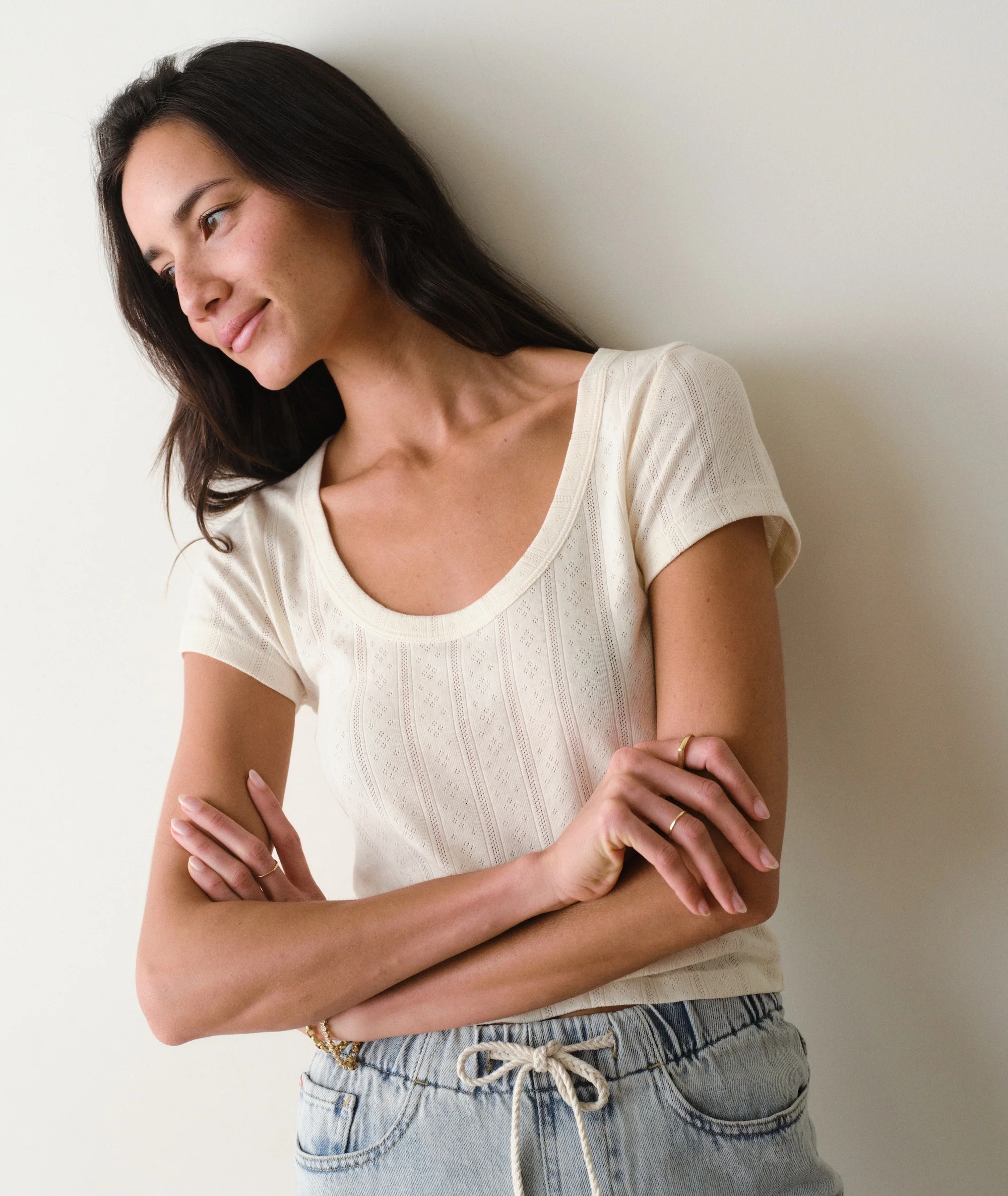 Lexi Pointelle Scoop Tee - Image 6