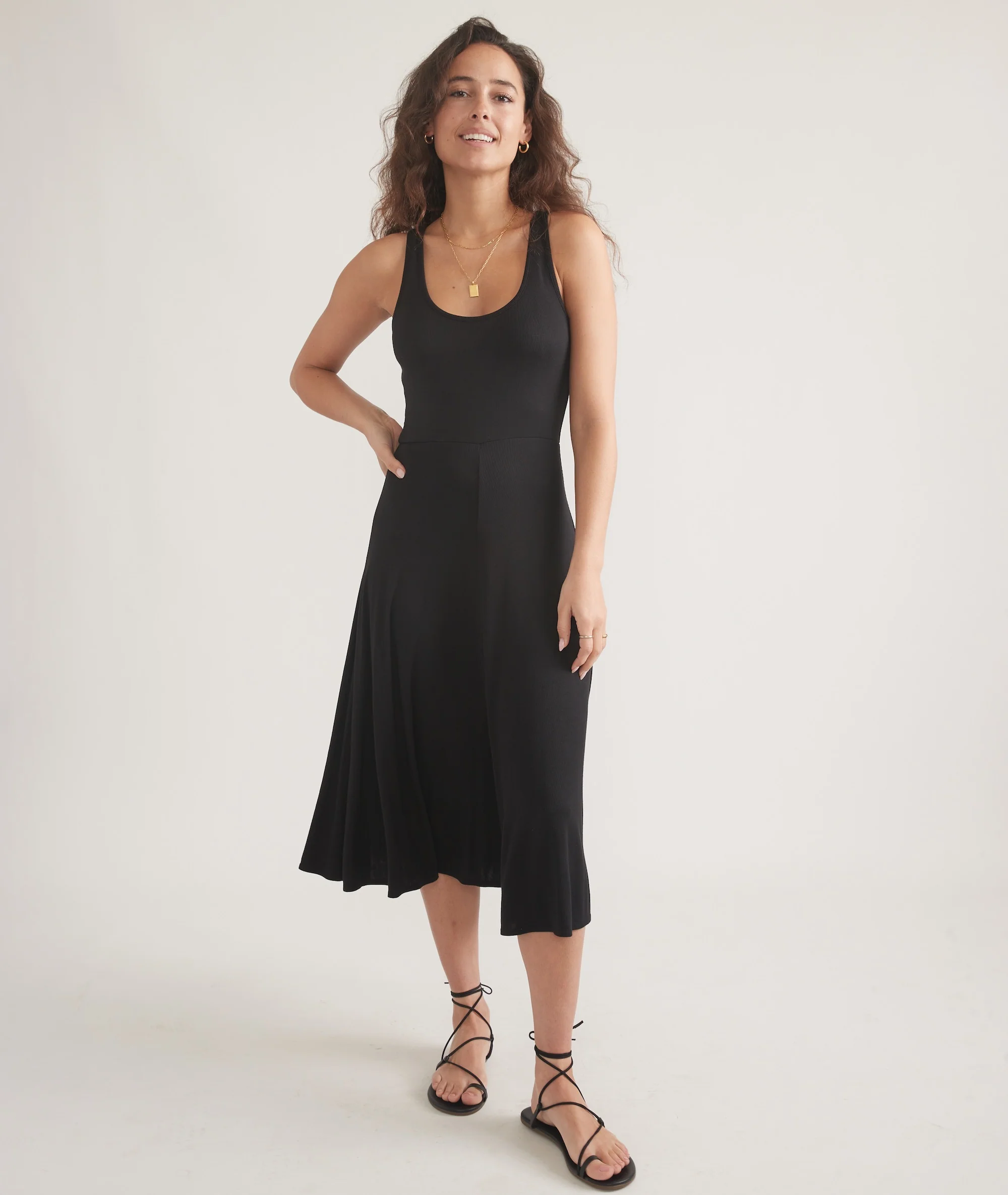 Lexi Rib Fit and Flare Midi Dress - Image 2