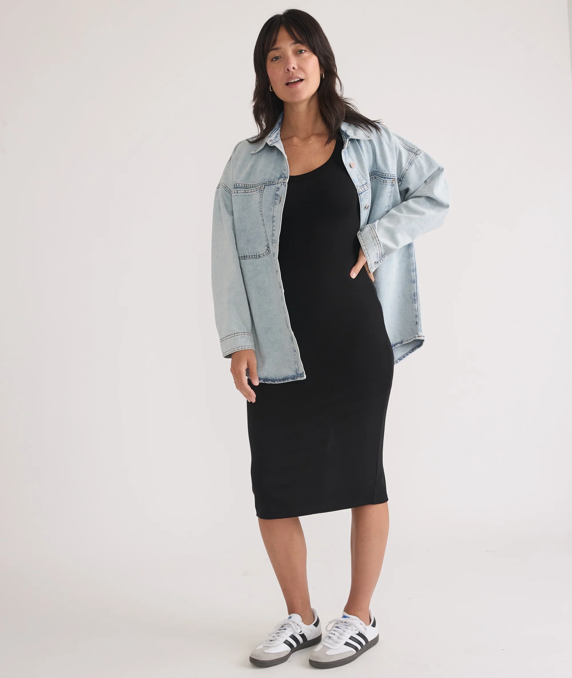 Lexi Rib Long Sleeve Midi Dress - Image 4