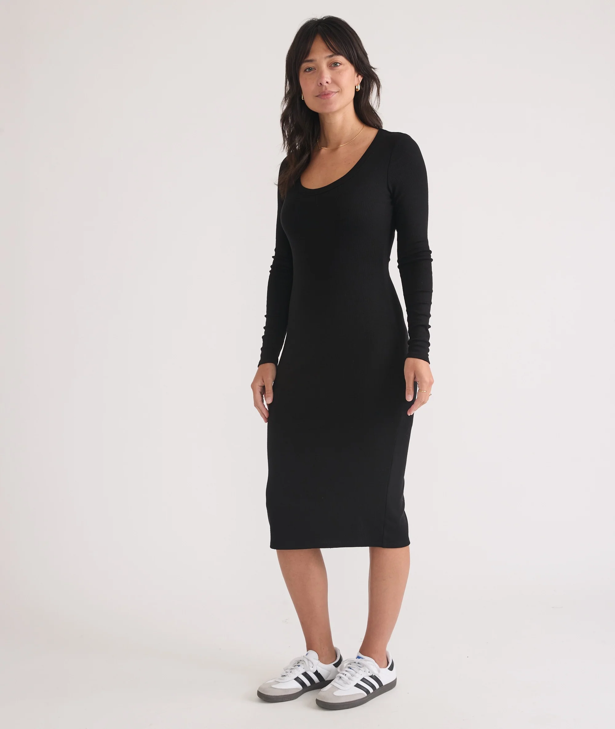 Lexi Rib Long Sleeve Midi Dress - Image 6