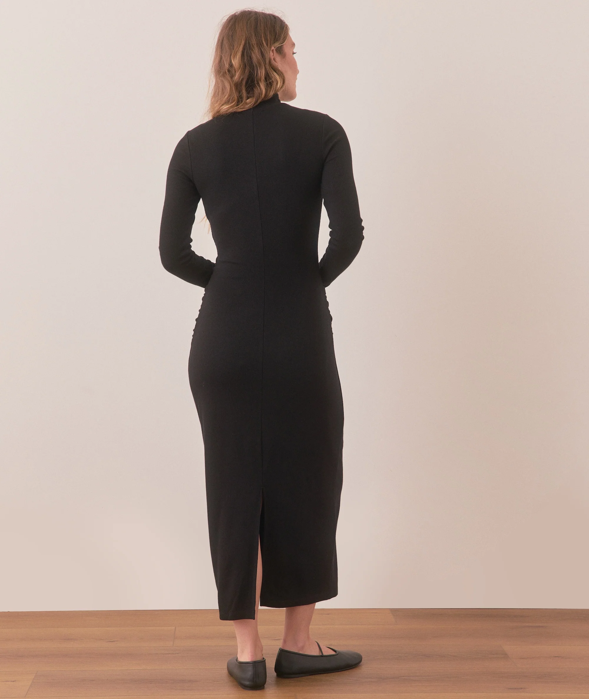 Lexi Rib Ruched Turtleneck Dress - Image 5