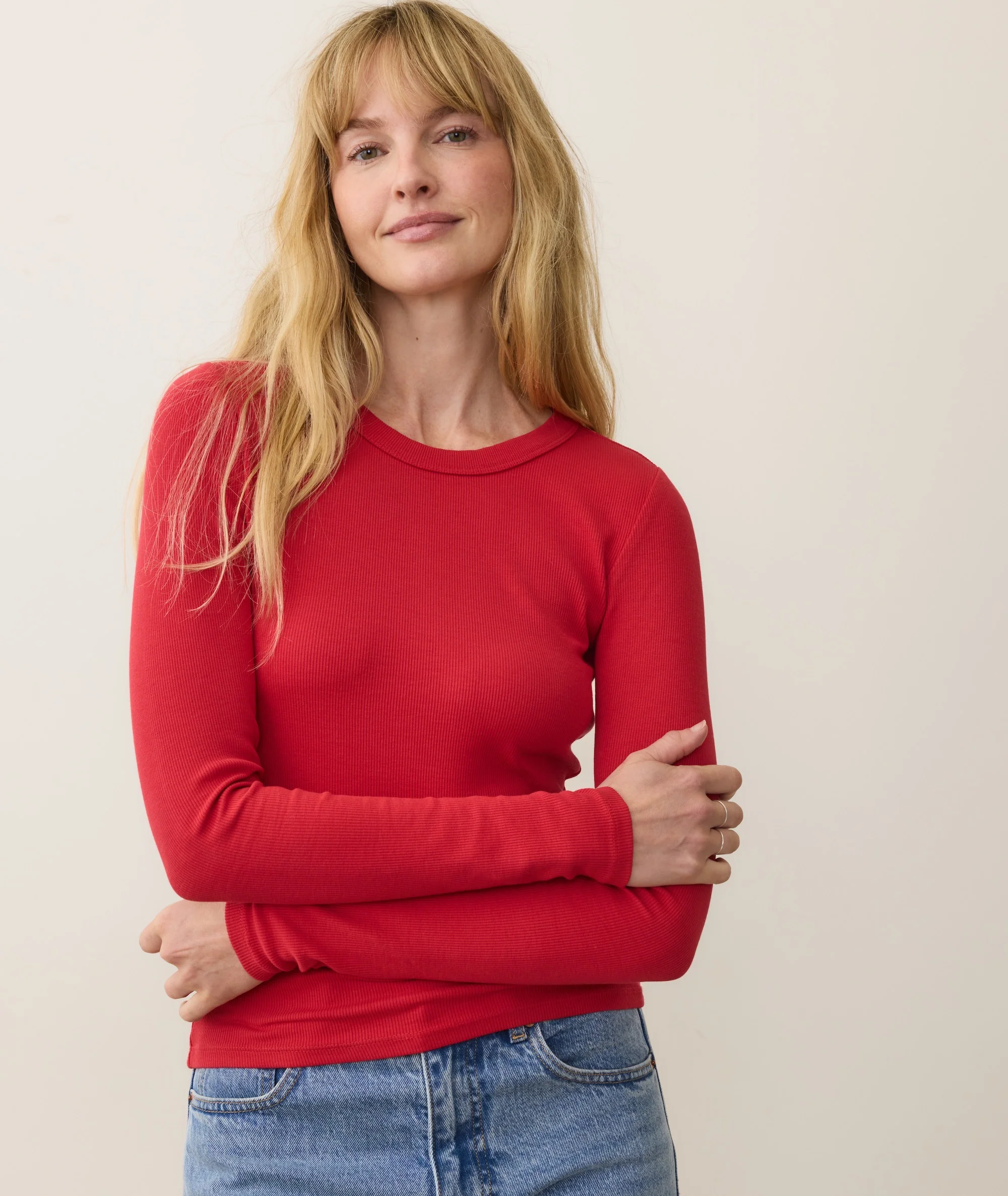 Lexi Rib Sun-In Longsleeve Crew Tee - Image 2
