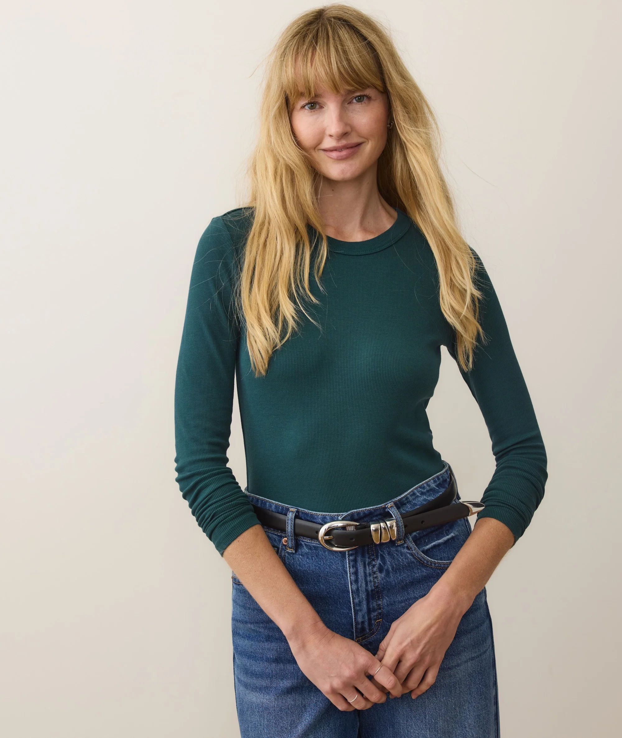 Lexi Rib Sun-In Longsleeve Crew Tee