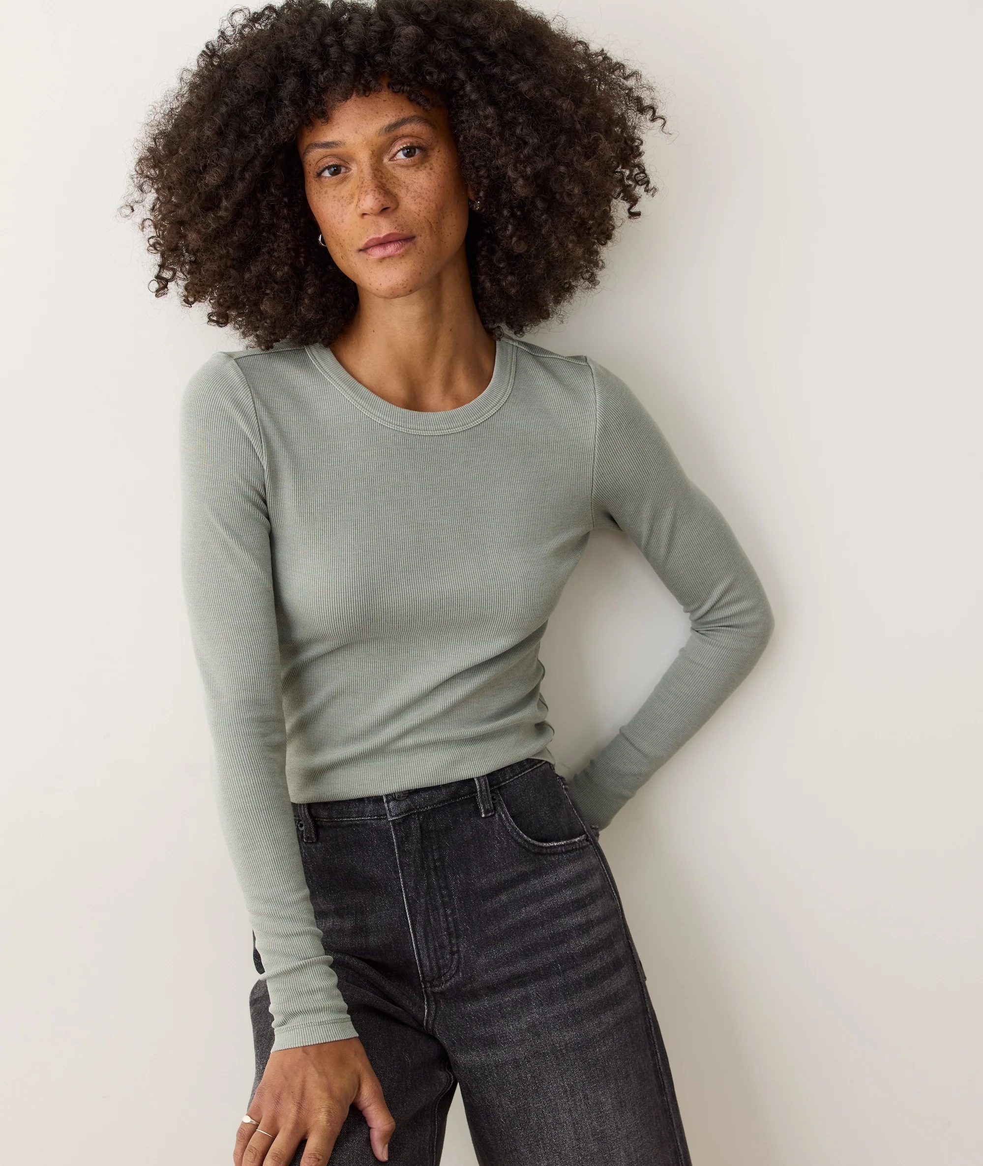 Lexi Rib Sun-In Longsleeve Crew Tee - Image 2