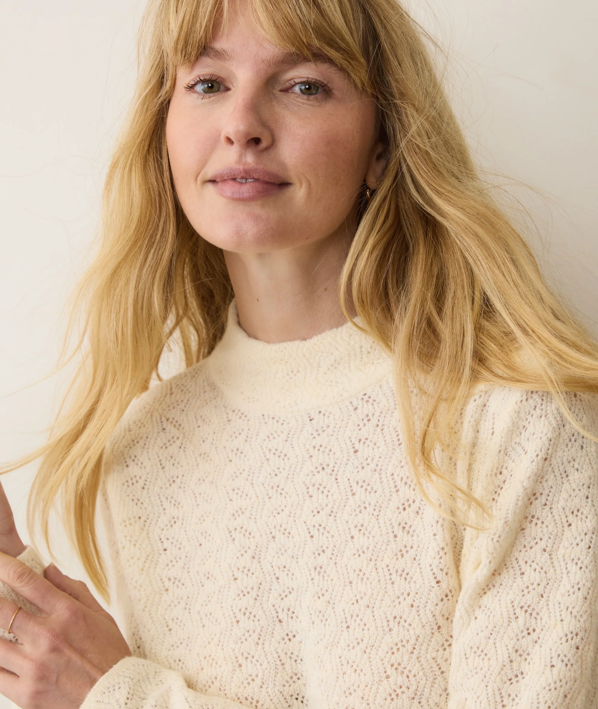 Lucia Pointelle Mock Neck Sweater - Image 4