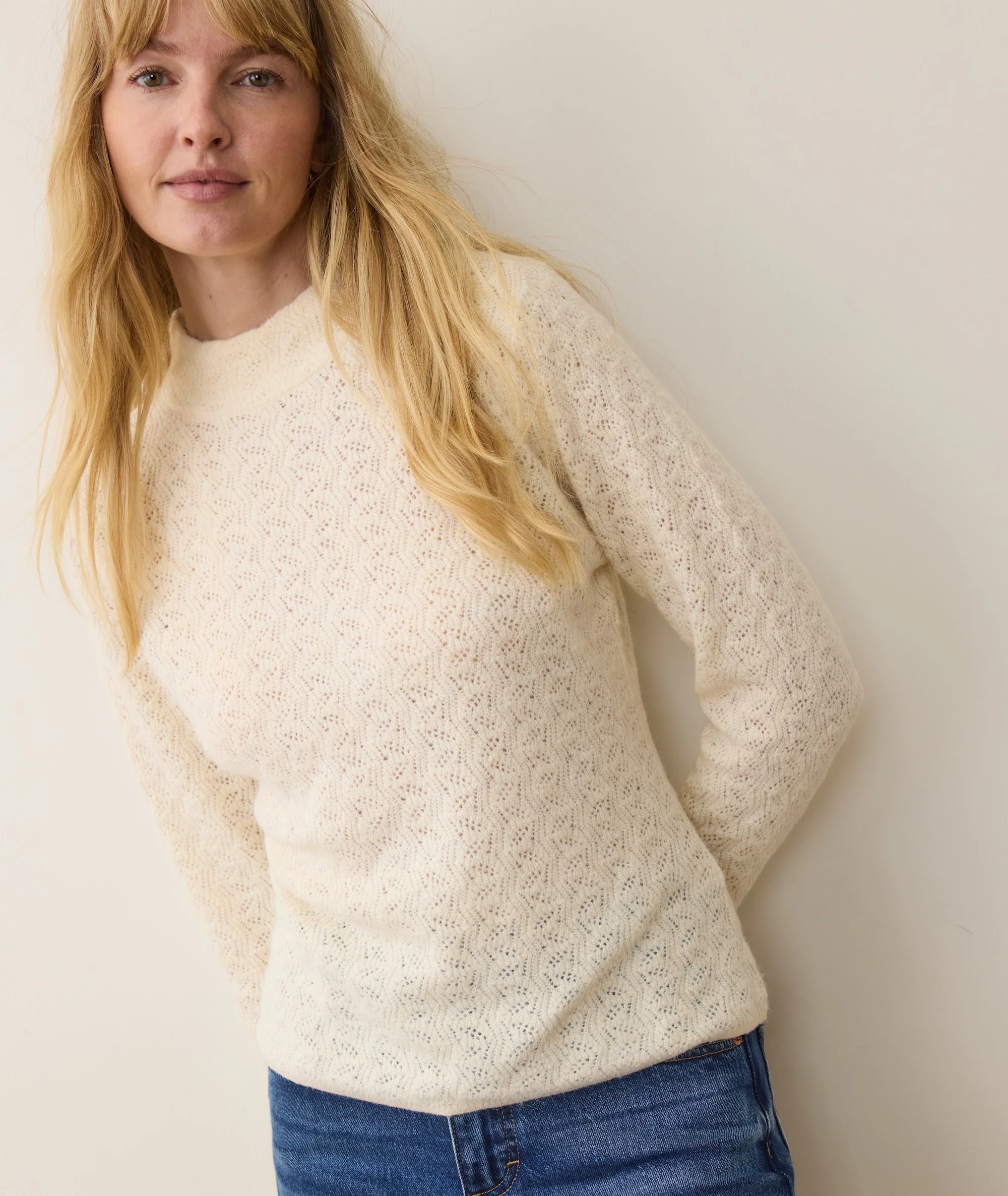 Lucia Pointelle Mock Neck Sweater - Image 5