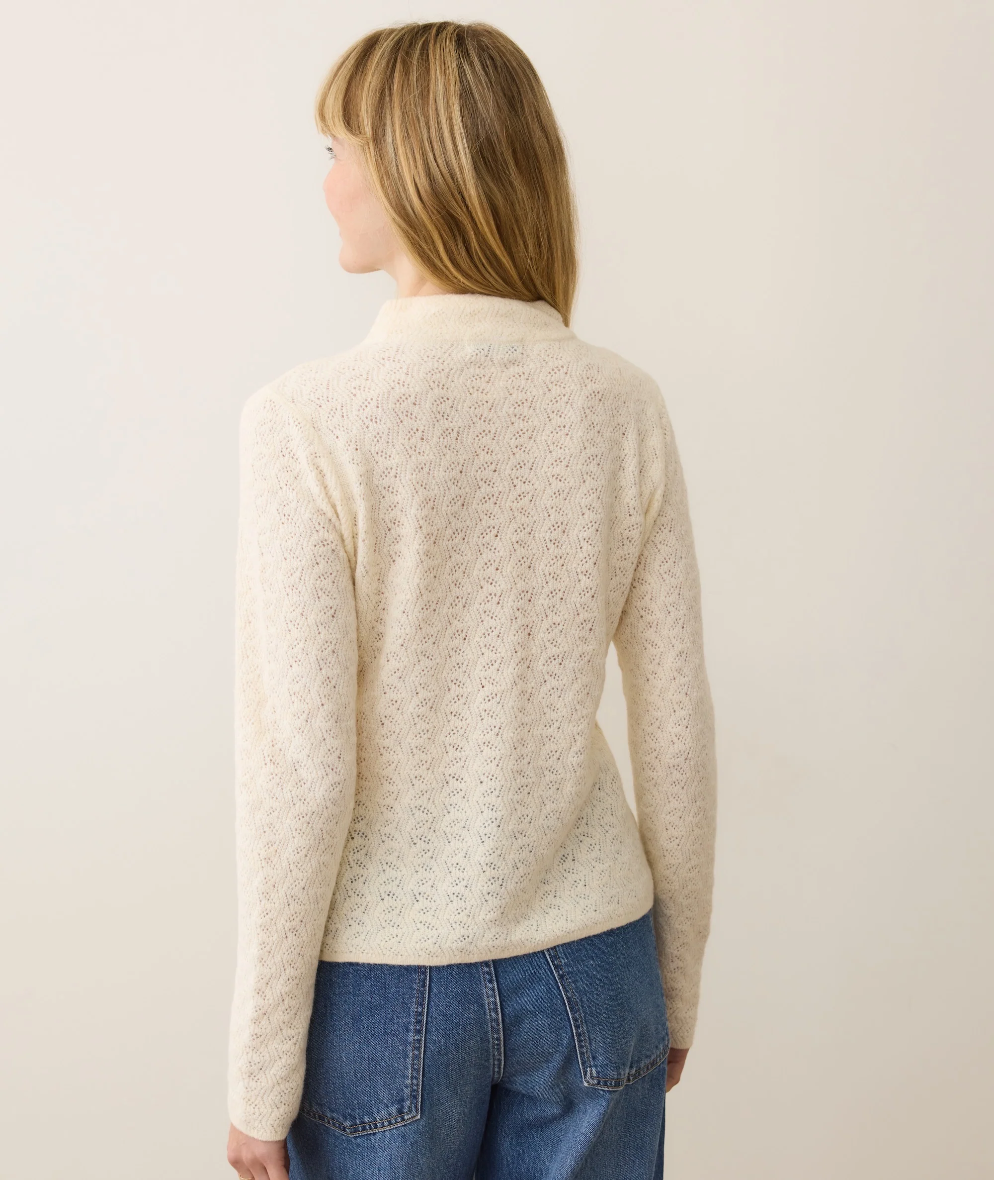 Lucia Pointelle Mock Neck Sweater - Image 6